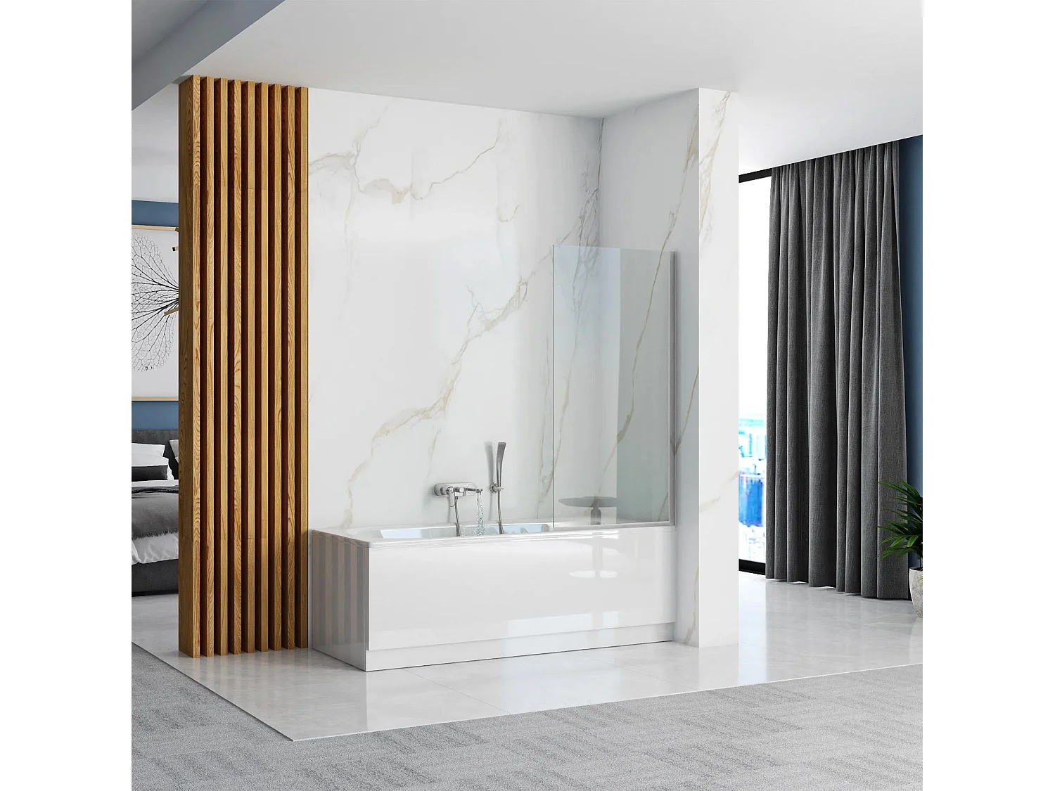 Badewanneaufsatz Rea Lagos 70 Chrome