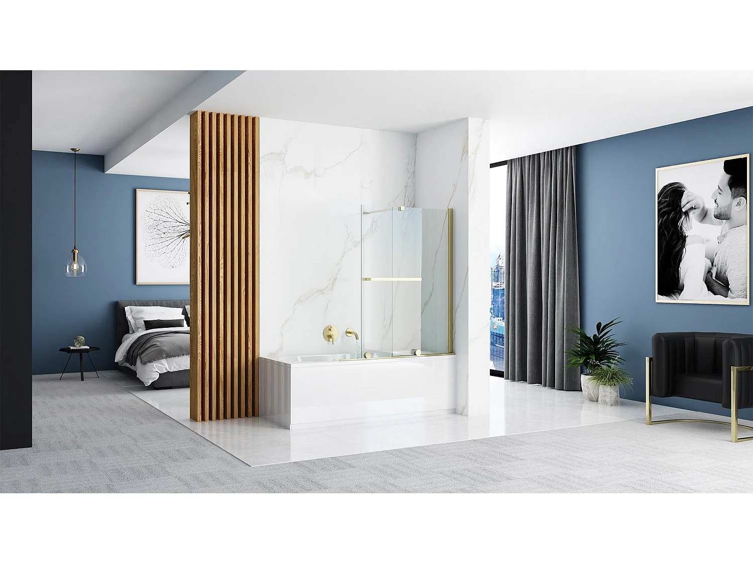 Badewanneaufsatz Rea Fabian 100 Gold