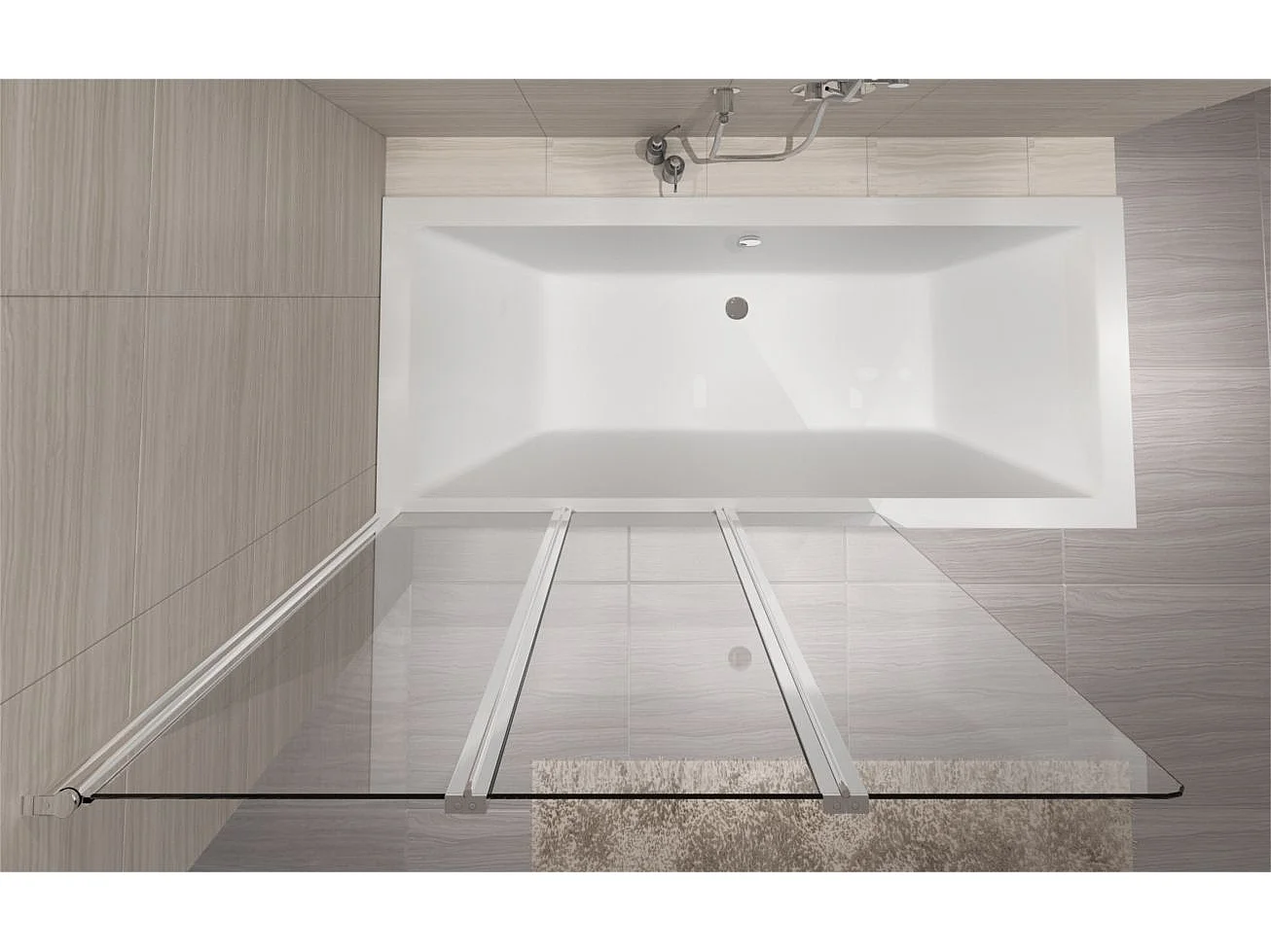 Pare-Baignoire Rea Agat 120 Chrome