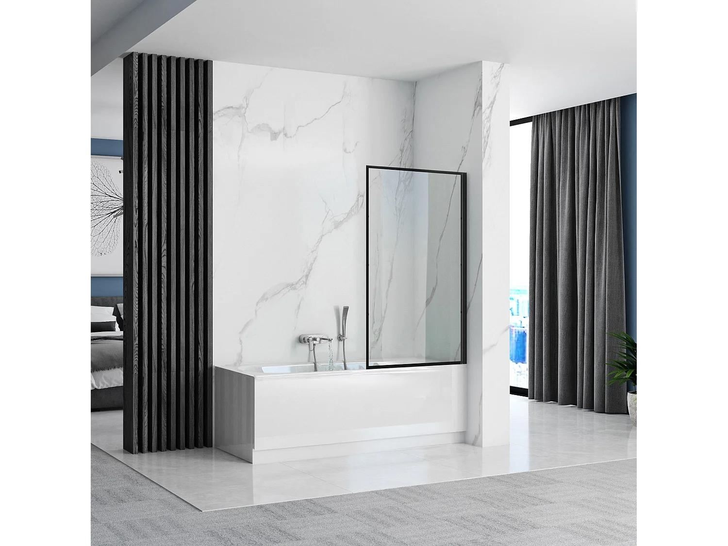 Mampara De Baño Rea Lagos 70 Black