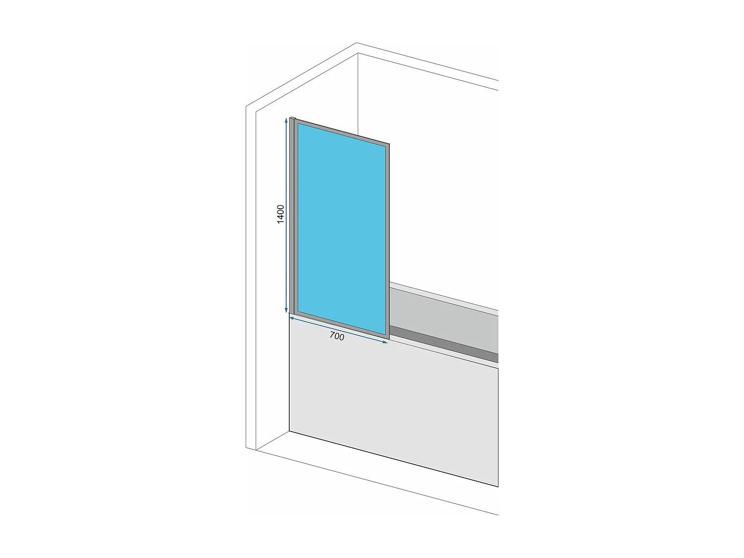 Pare-Baignoire Rea Lagos 70 Black