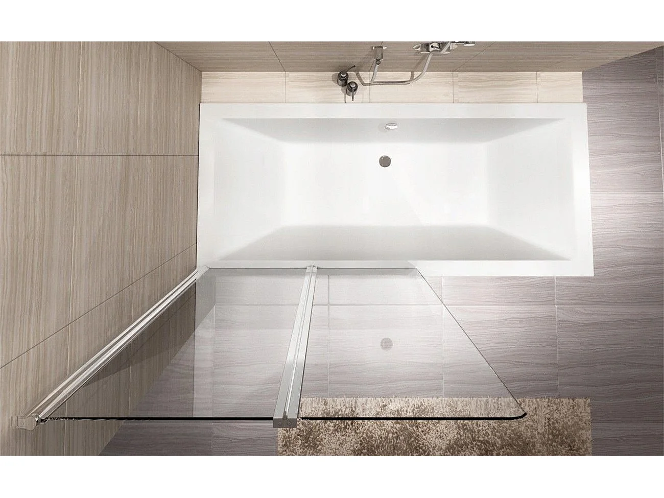 Pare-Baignoire Rea Agat 80 Chrome