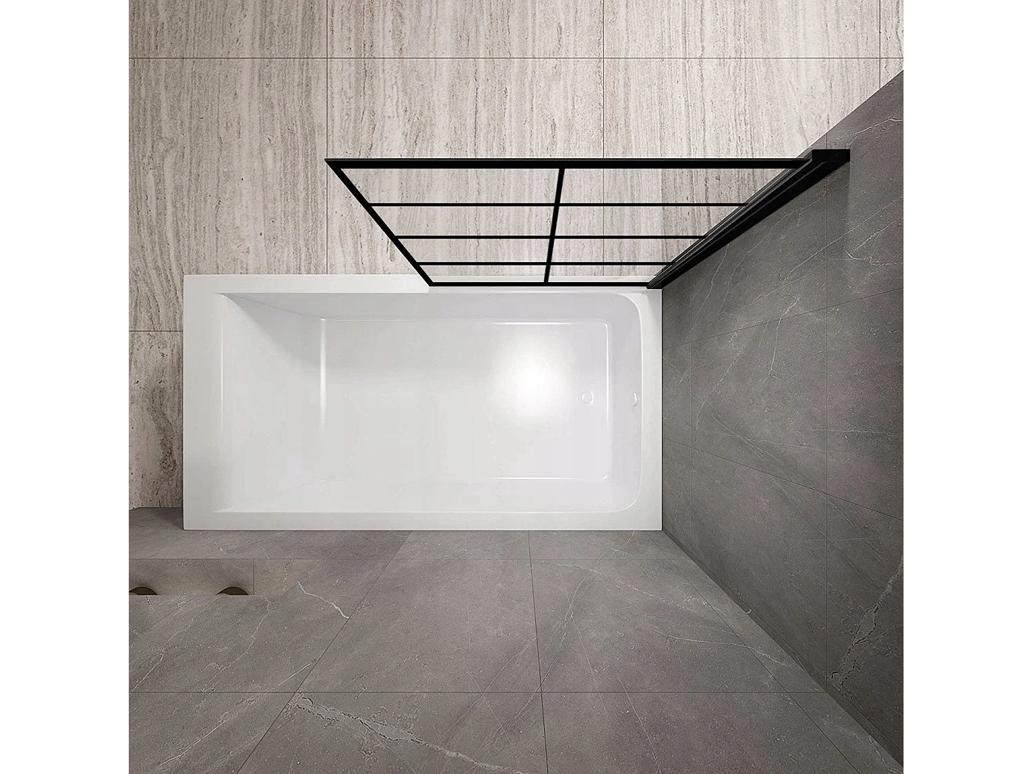 Pare-Baignoire Rea Lagos-1 80 Black