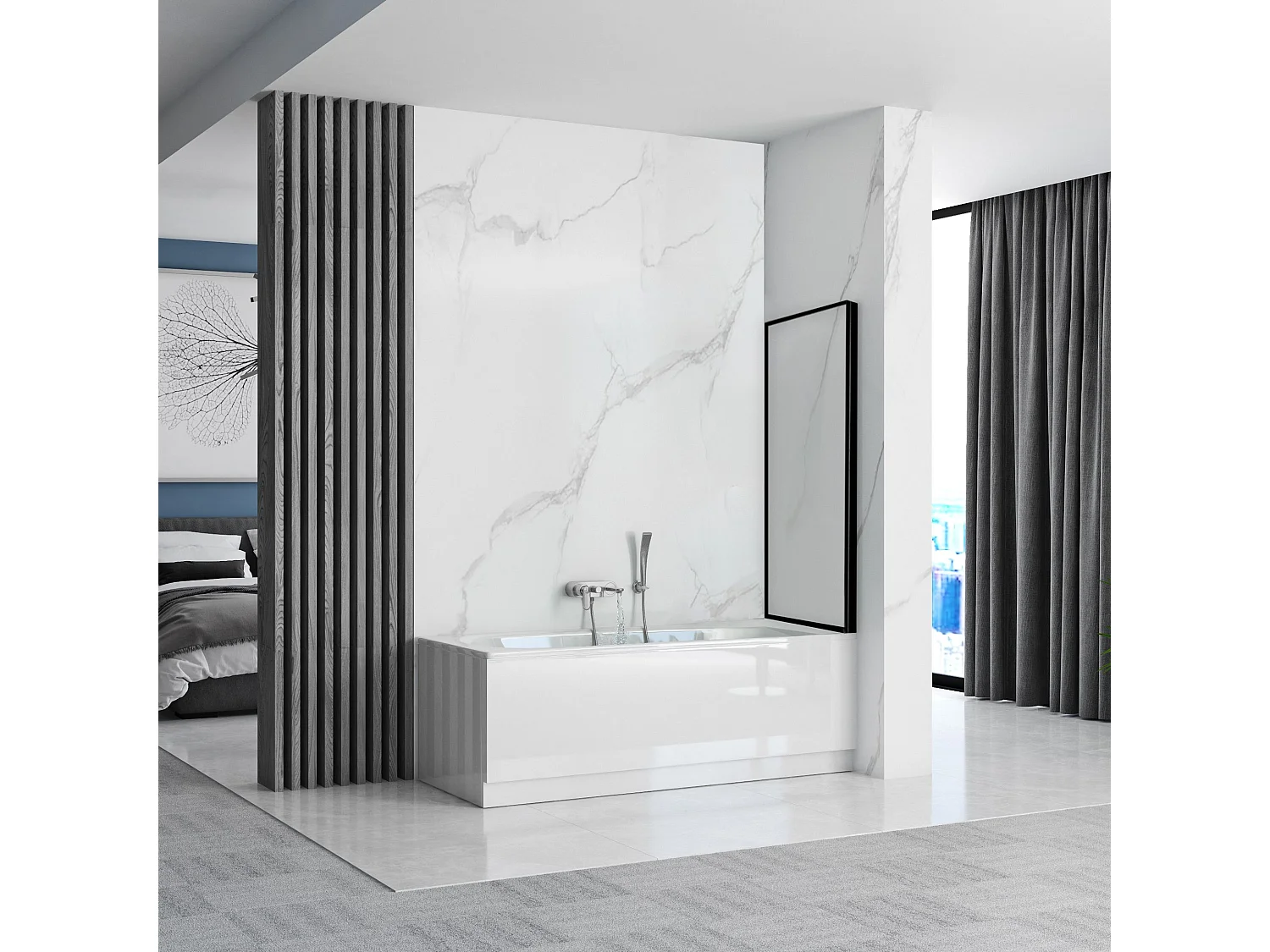 Badewanneaufsatz Rea Lagos 80 Black