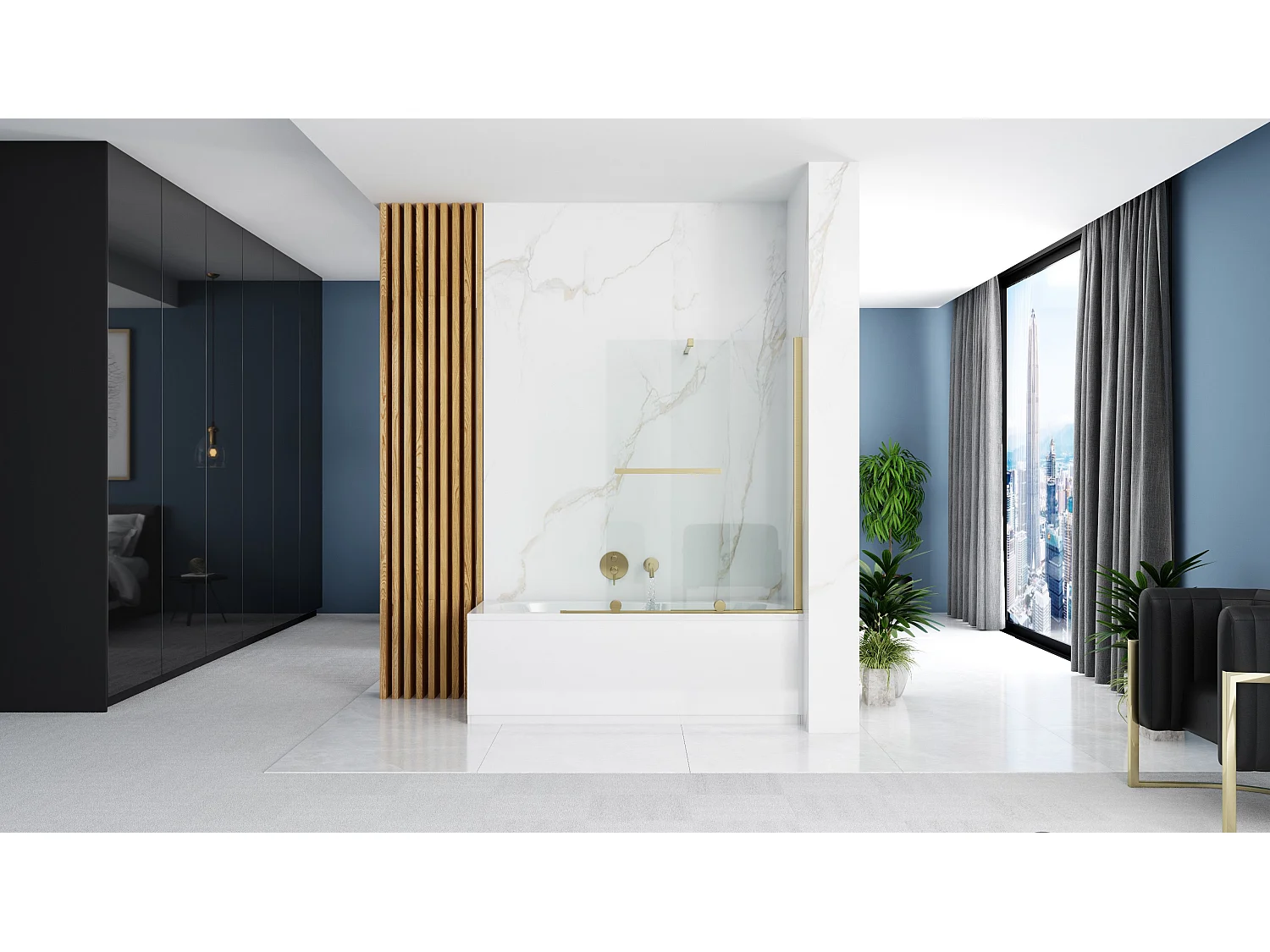 Tela De Banheira Rea Fabian 100 Brush Gold