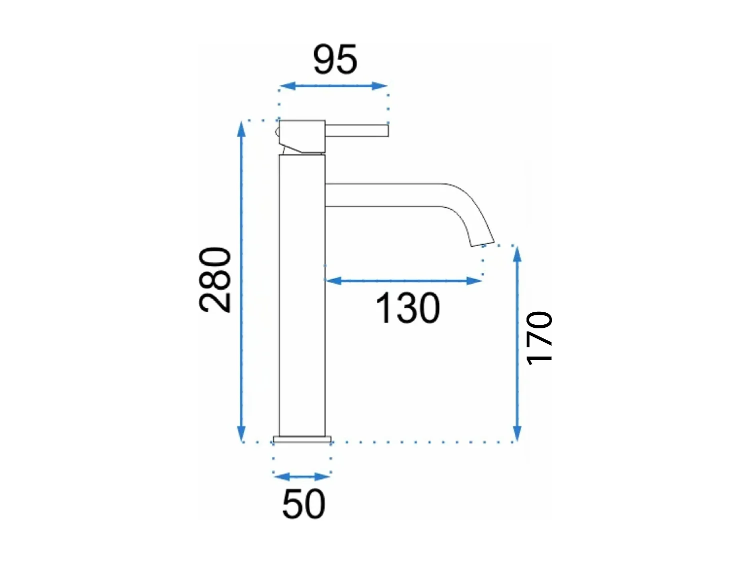 Waschbeckenarmatur Rea Lungo Grip High Titanium