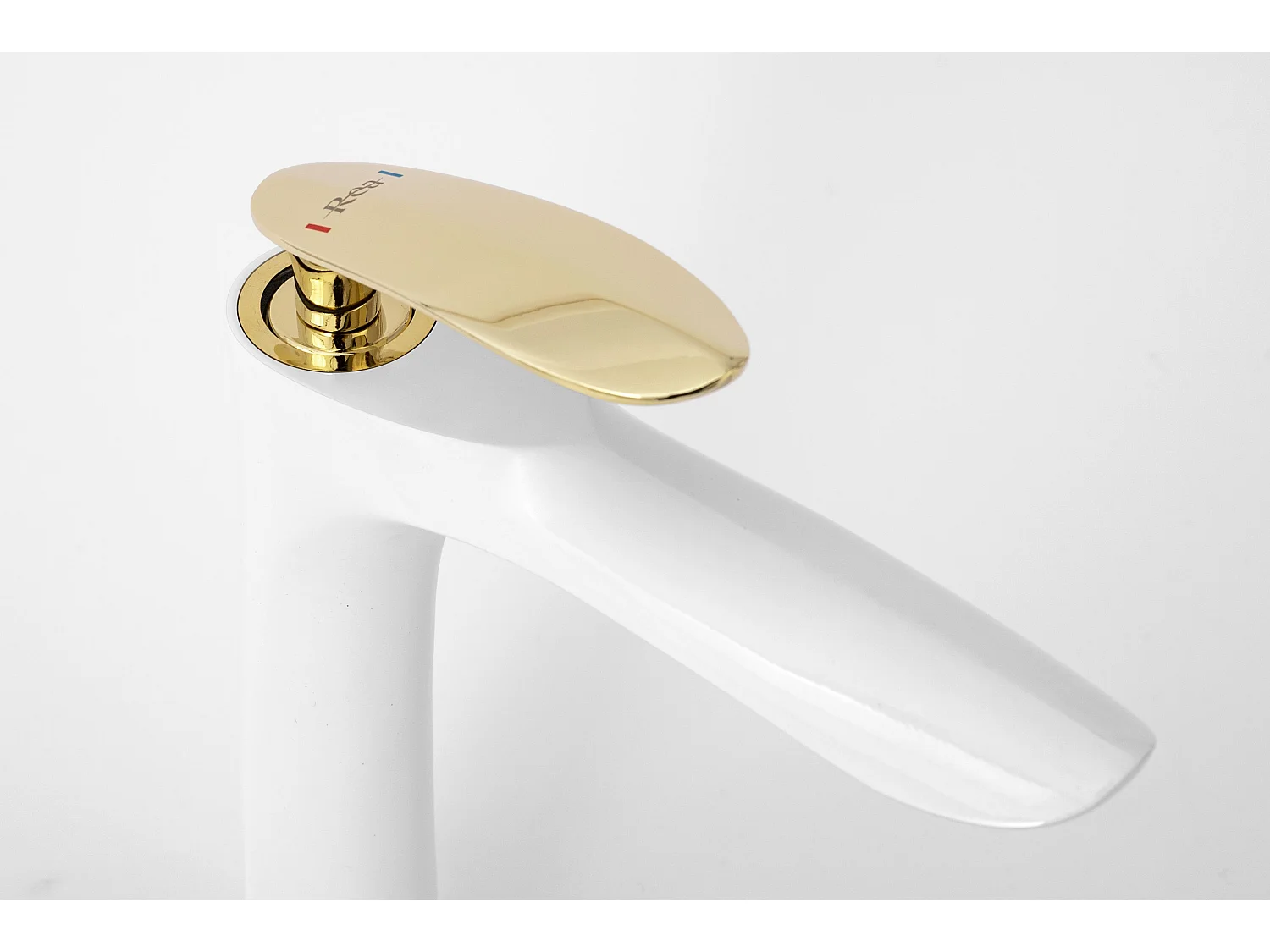 Rubinetto Da Lavabo Rea Orbit High White/Gold
