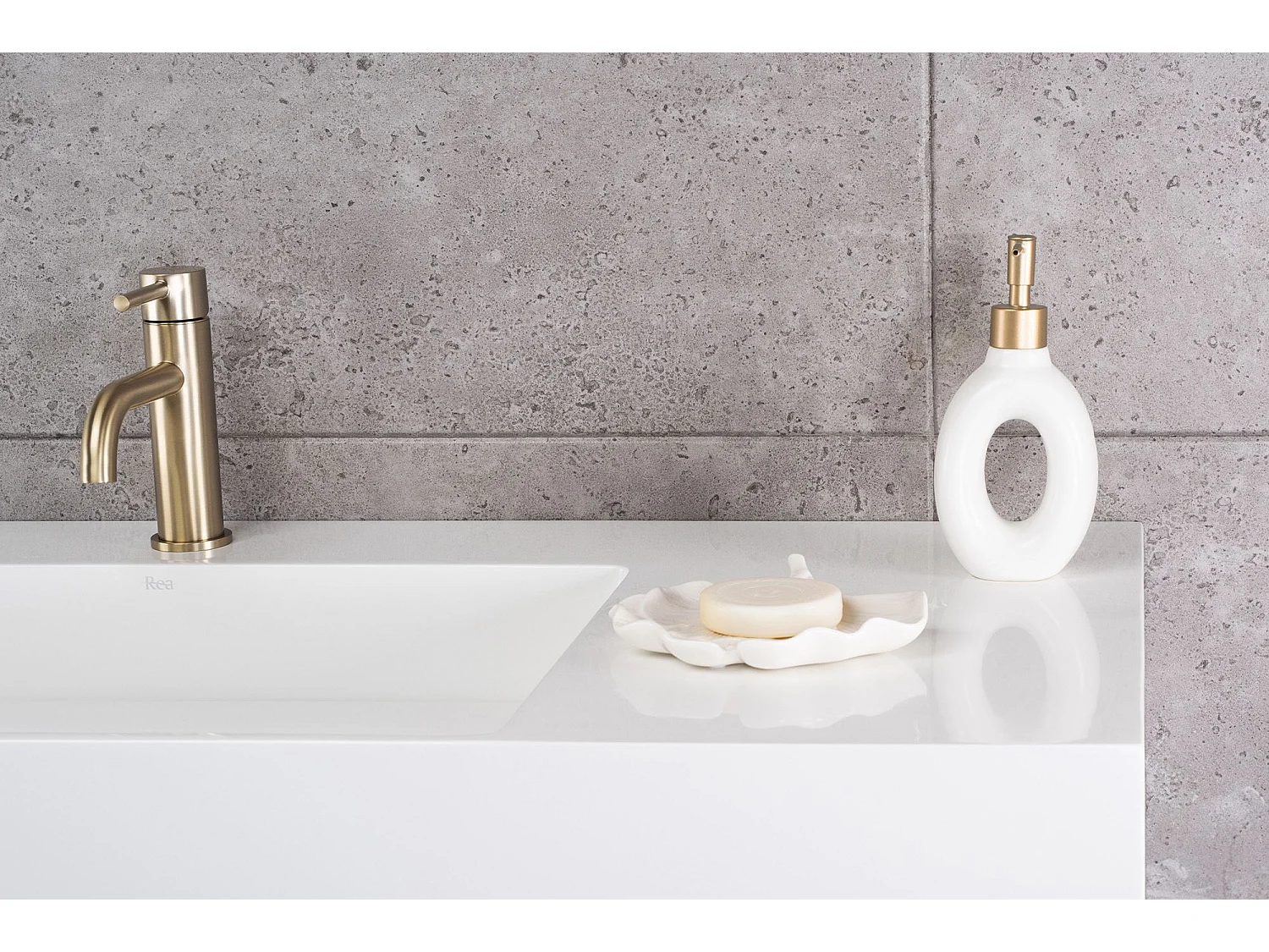 Lavabo De Conglomerado Rea Archi 75 White