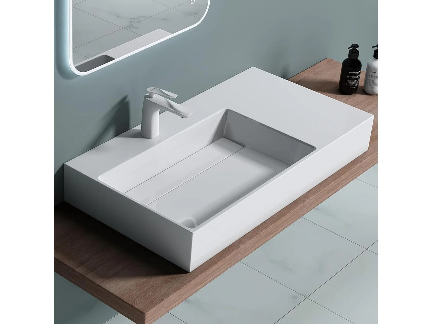 Lavabo De Conglomerado Rea Archi 75 White