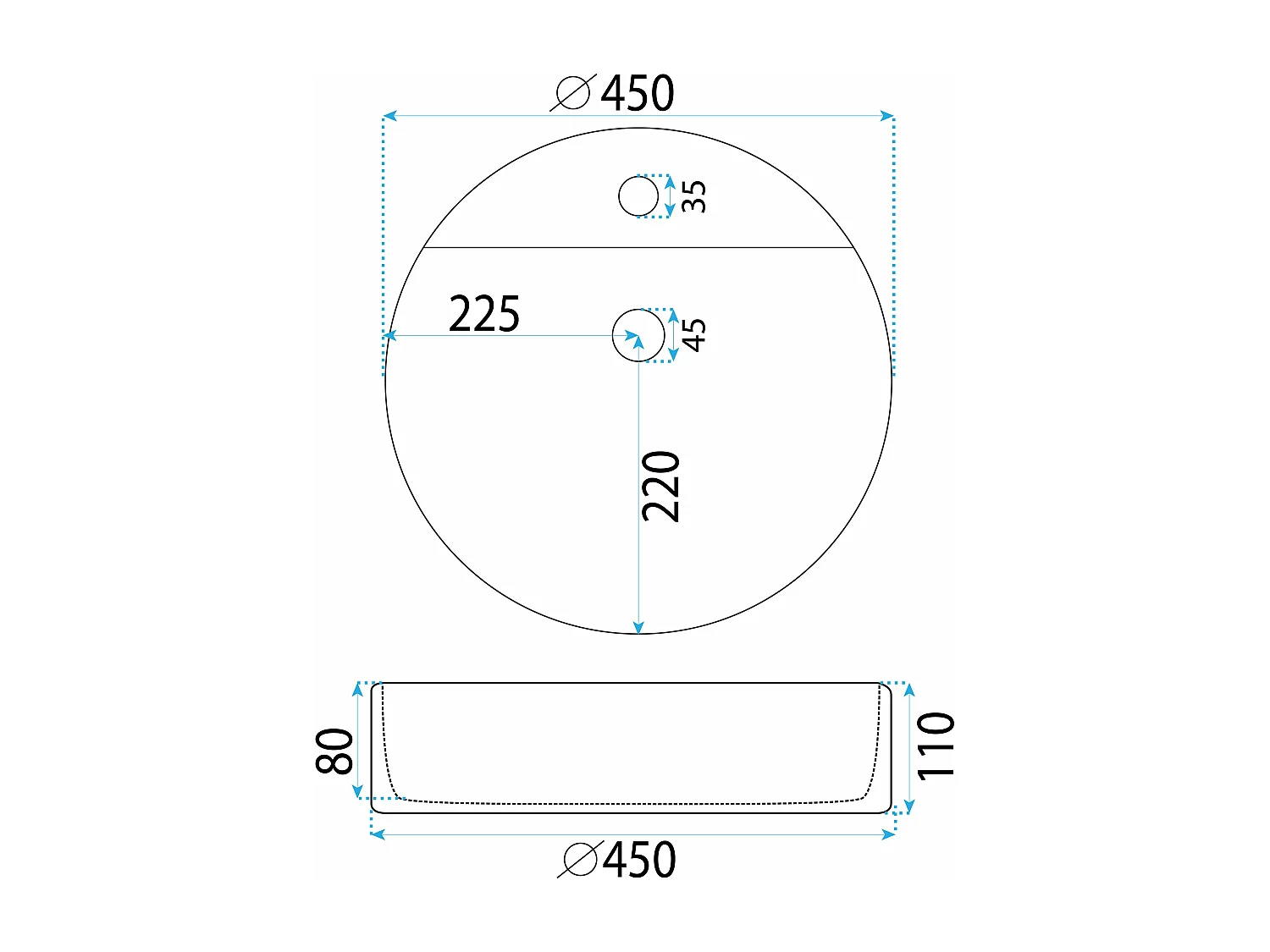Vasque À Poser Rea Ronda White
