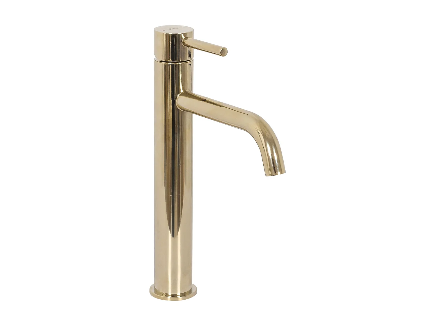 Set De Vasque À Poser Rea Linda Light Grey + Robinet De Lavabo Lungo Gold High + Bonde Gold