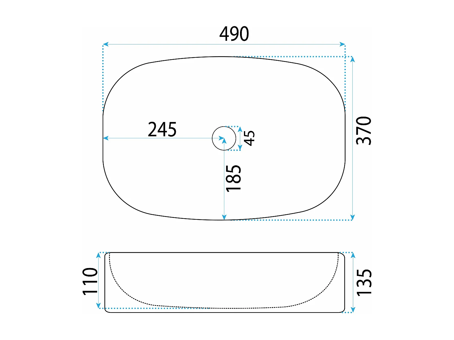 Opzetwastafel Rea Freja White