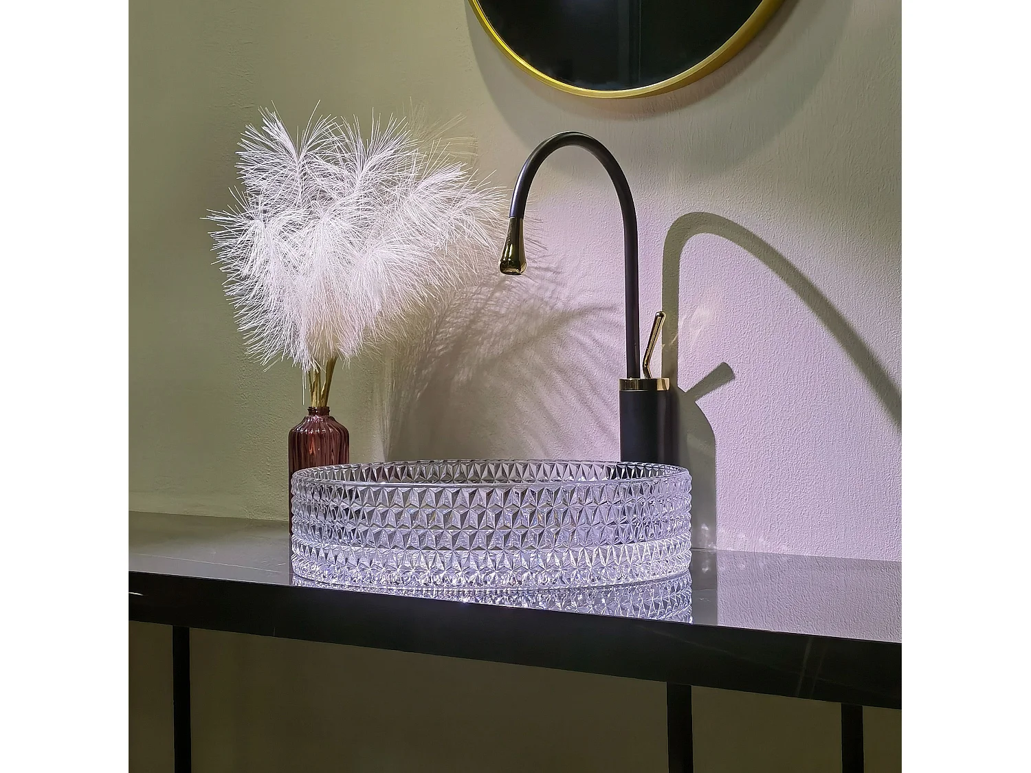 Lavabo Sobre Encimera Rea Cristal 39 White