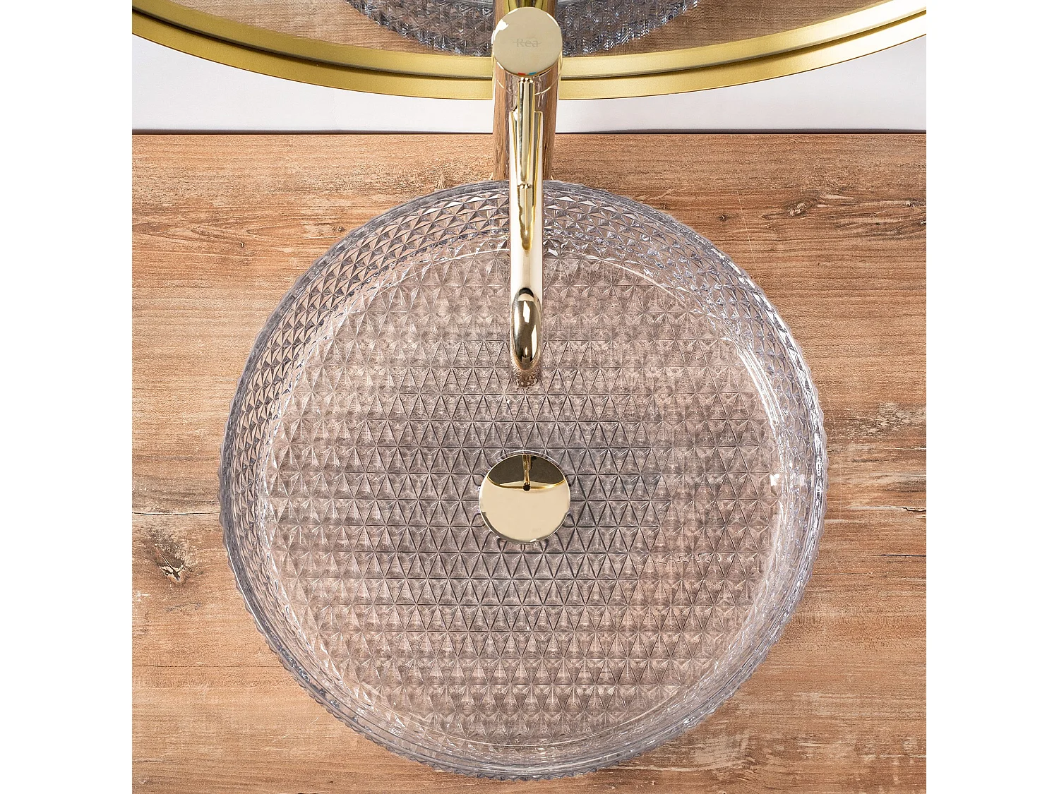 Lavabo Sobre Encimera Rea Cristal 39 White