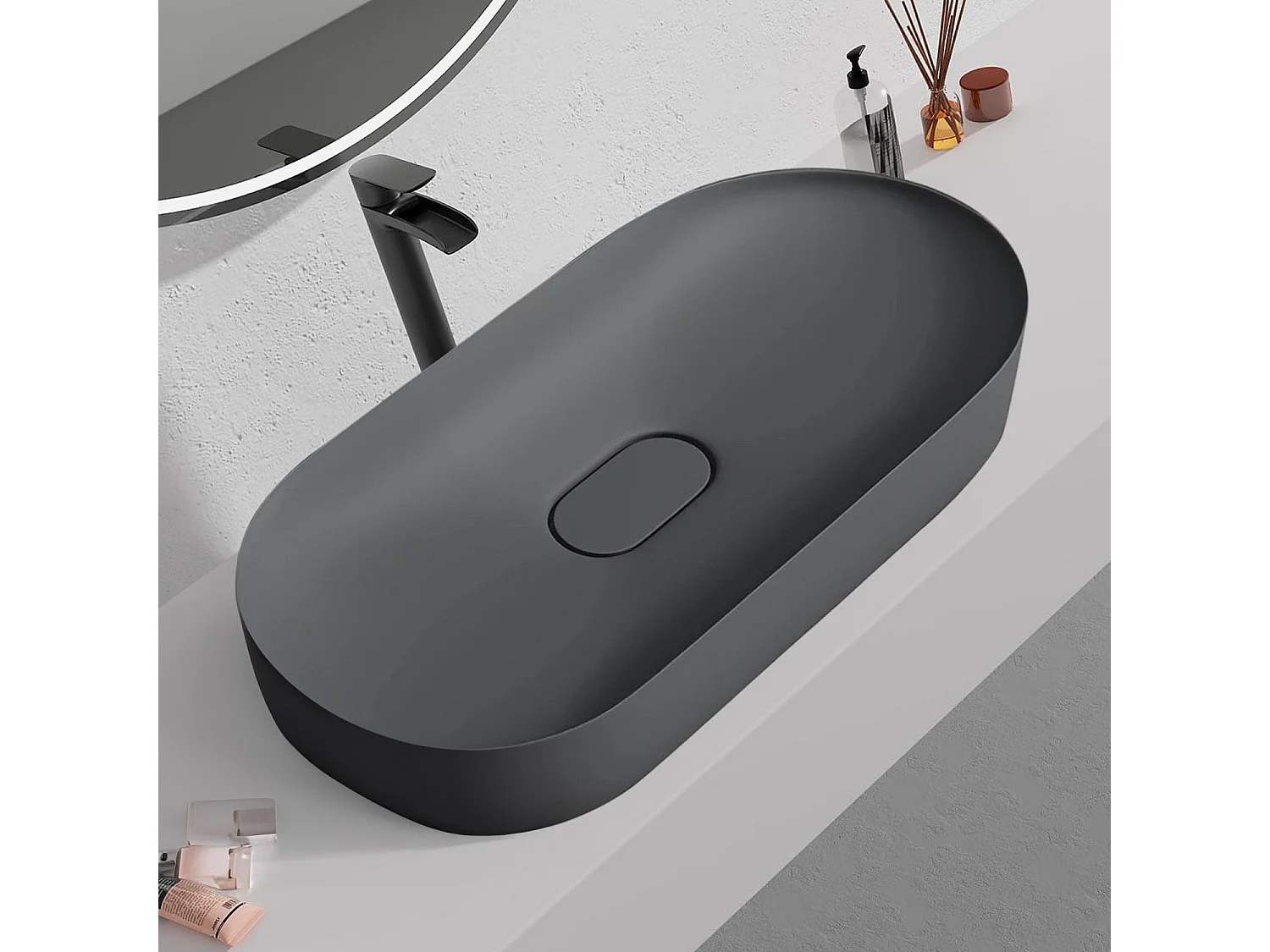 Lavabo De Conglomerado Rea Iris 71 Grey