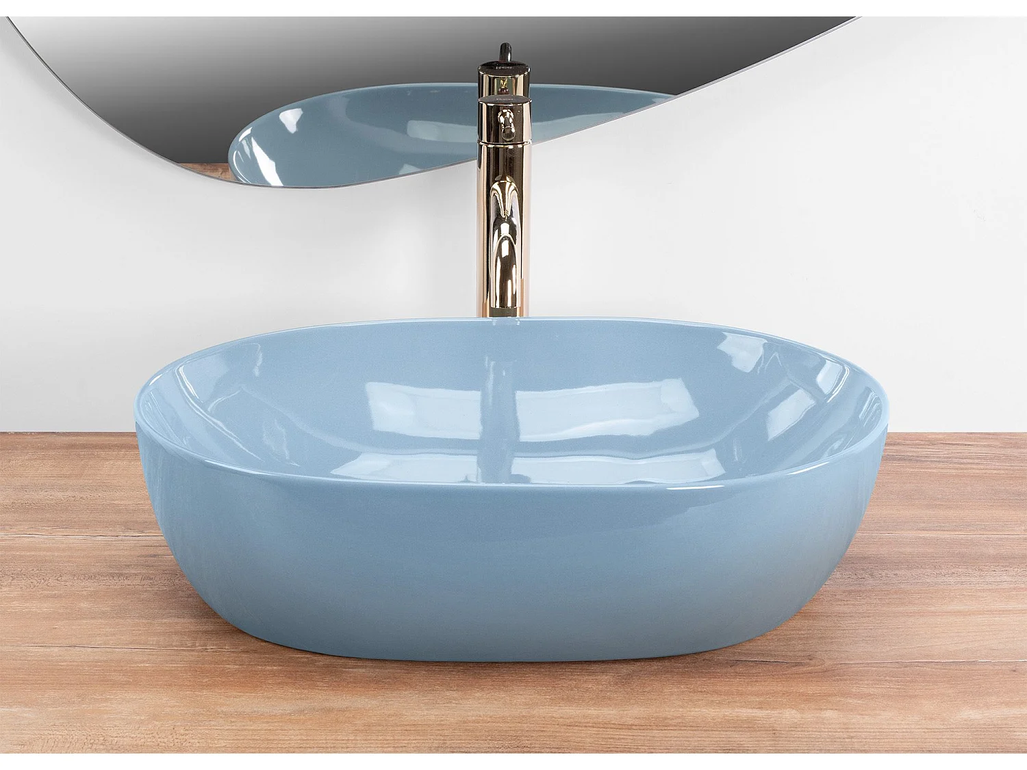 Lavabo Da Appoggio Rea Lisa Blue