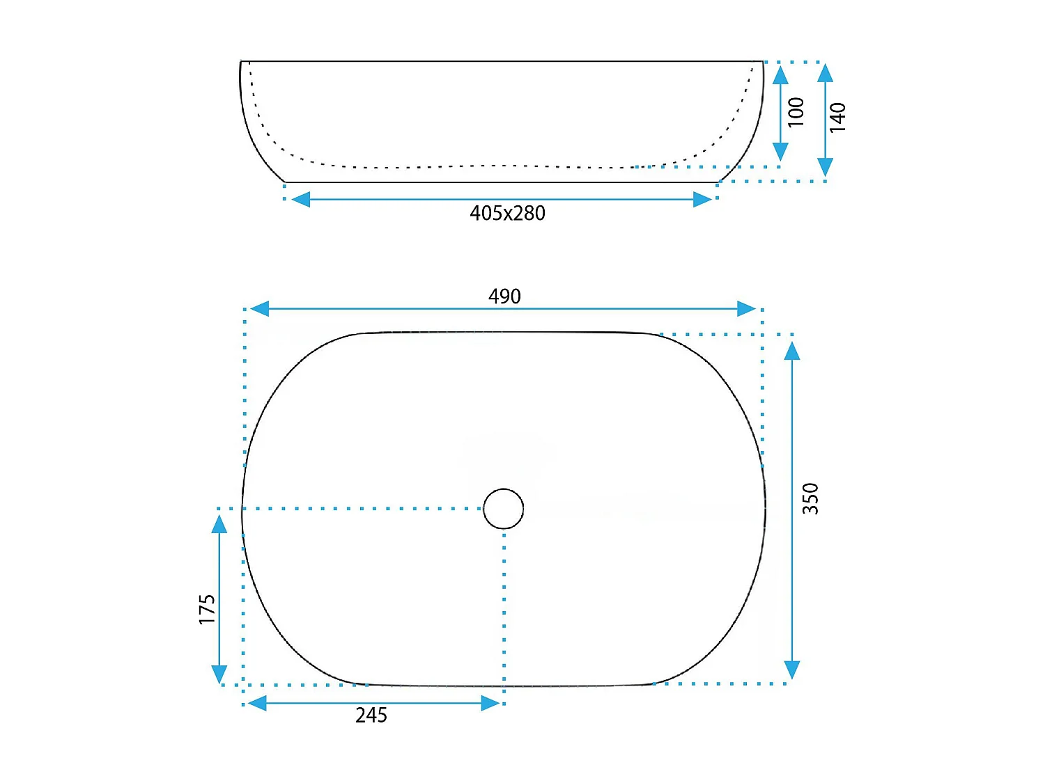 Lavabo Da Appoggio Rea Lisa Blue