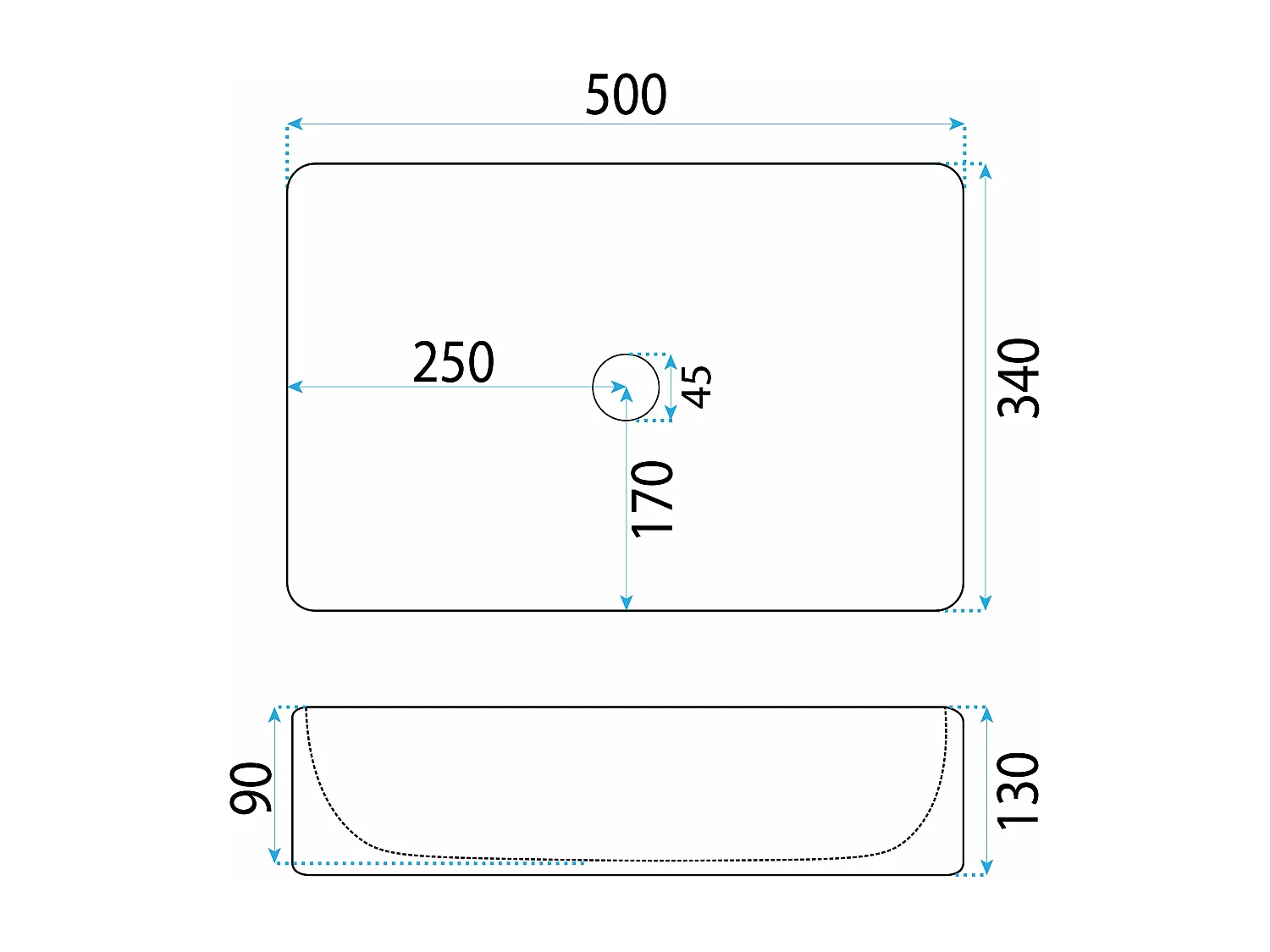 Opzetwastafel Rea Fiorella White