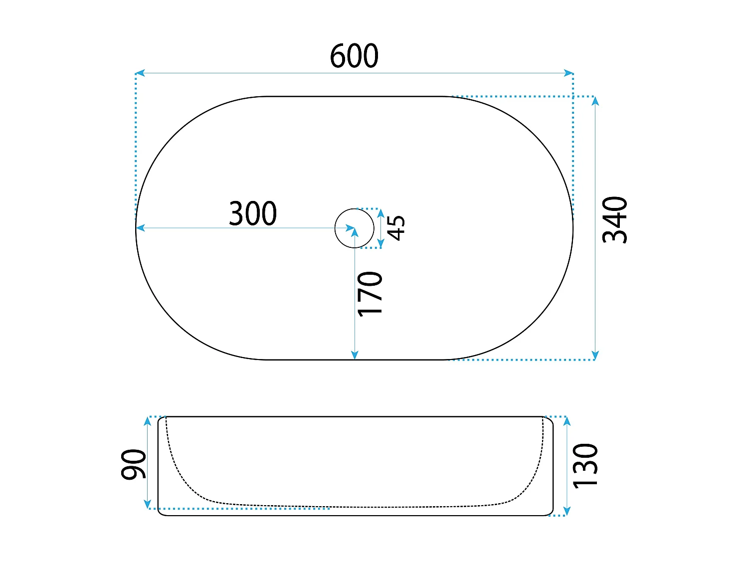 Opzetwastafel Rea Vanda 61 White