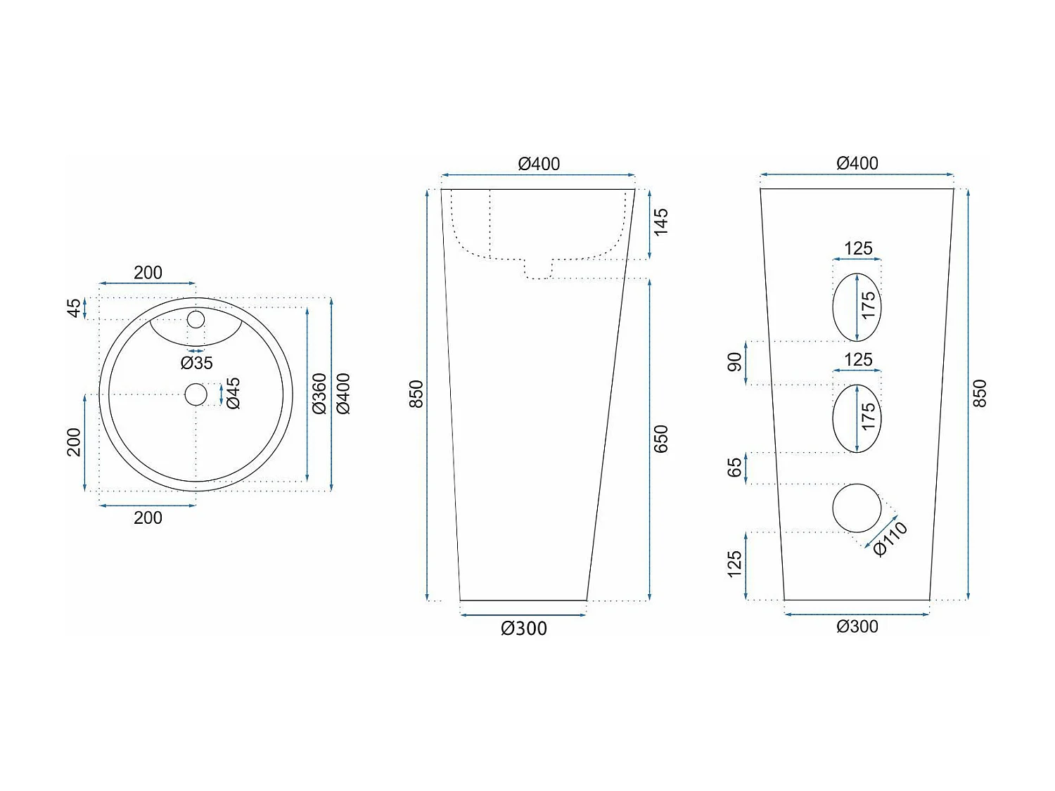 Vasque Autoportante Rea Blanka Marble White