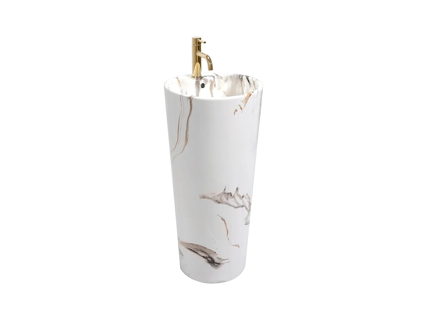 Vasque Autoportante Rea Blanka Marble White