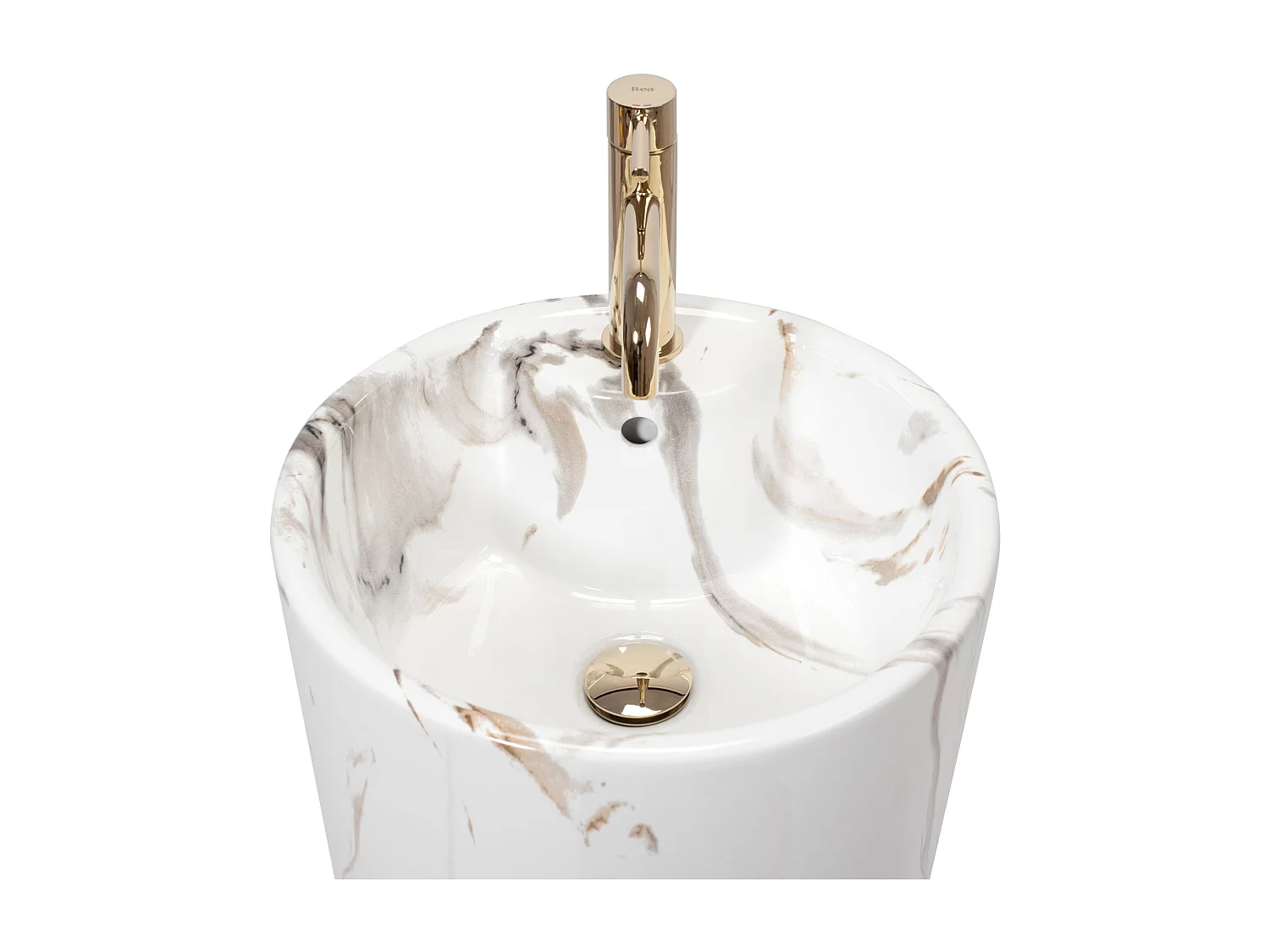 Vasque Autoportante Rea Blanka Marble White