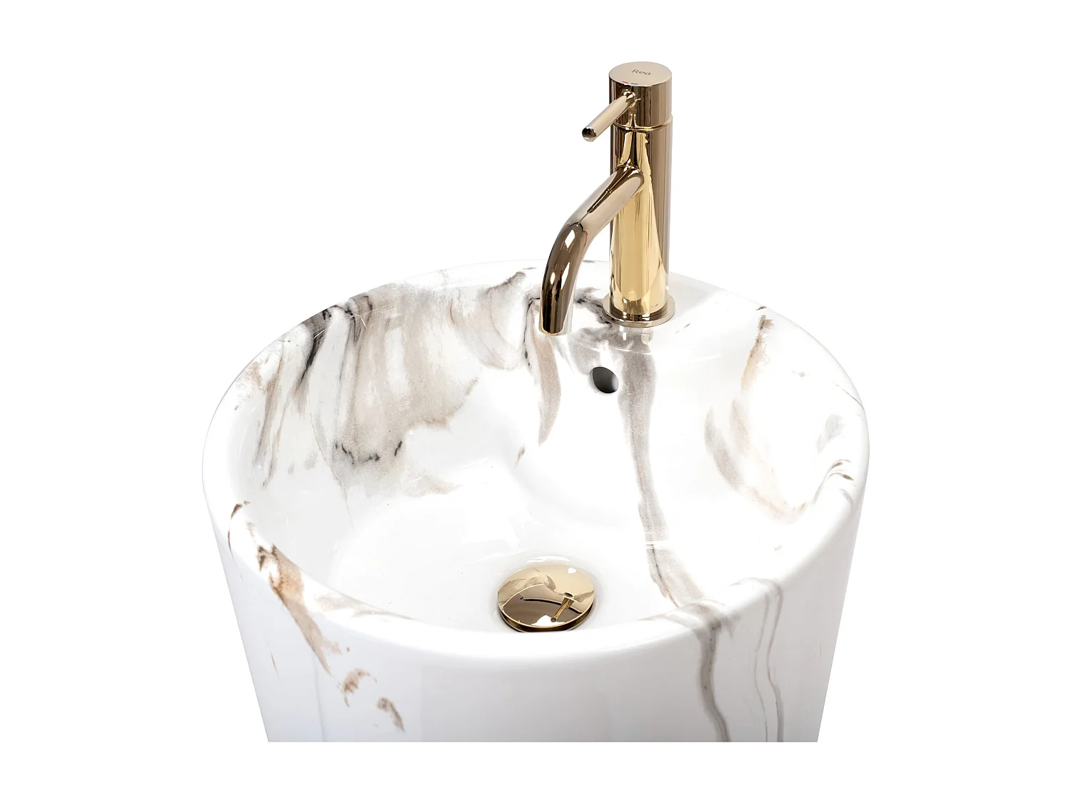 Vasque Autoportante Rea Blanka Marble White