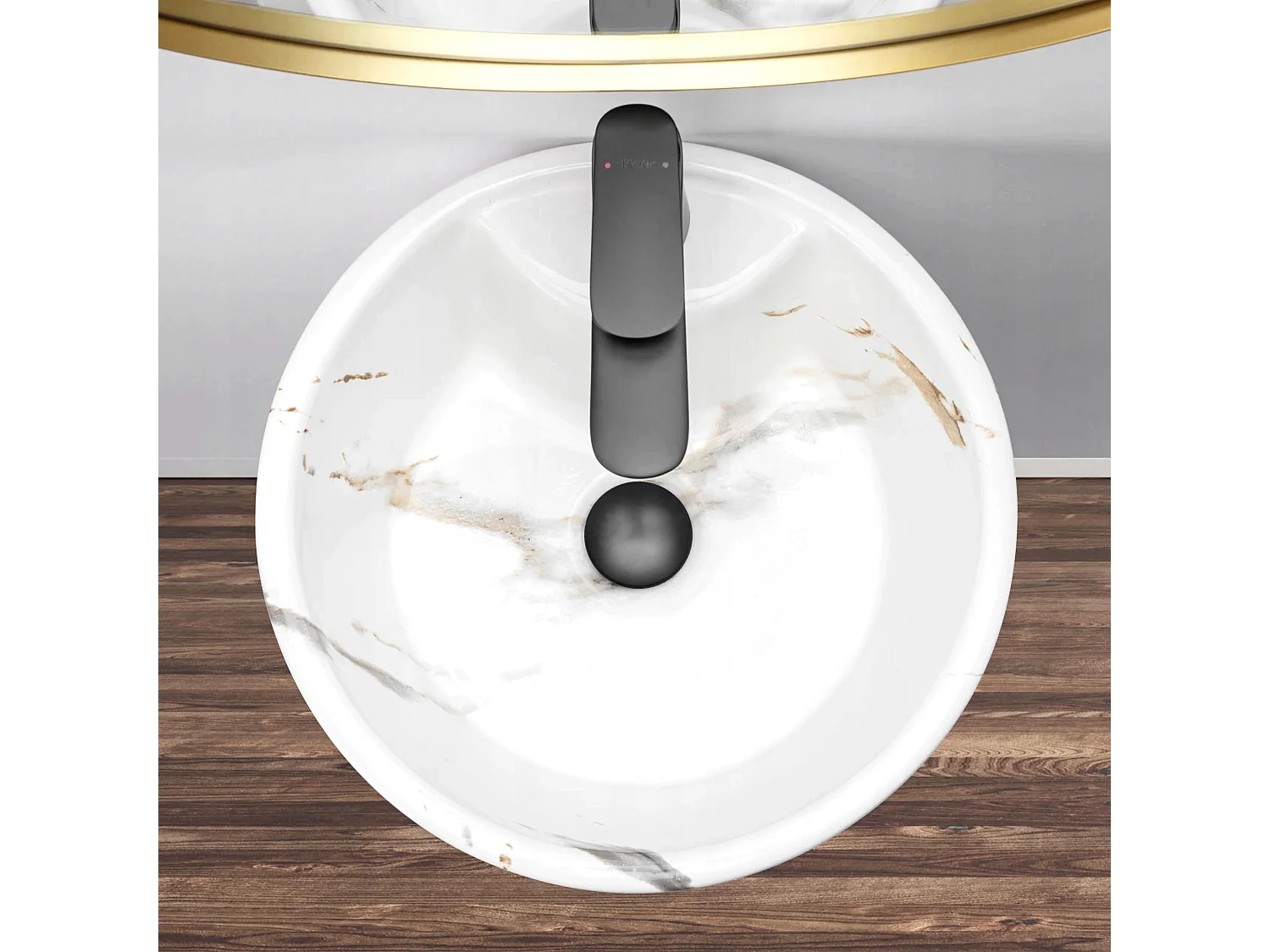 Vasque Autoportante Rea Blanka Marble White