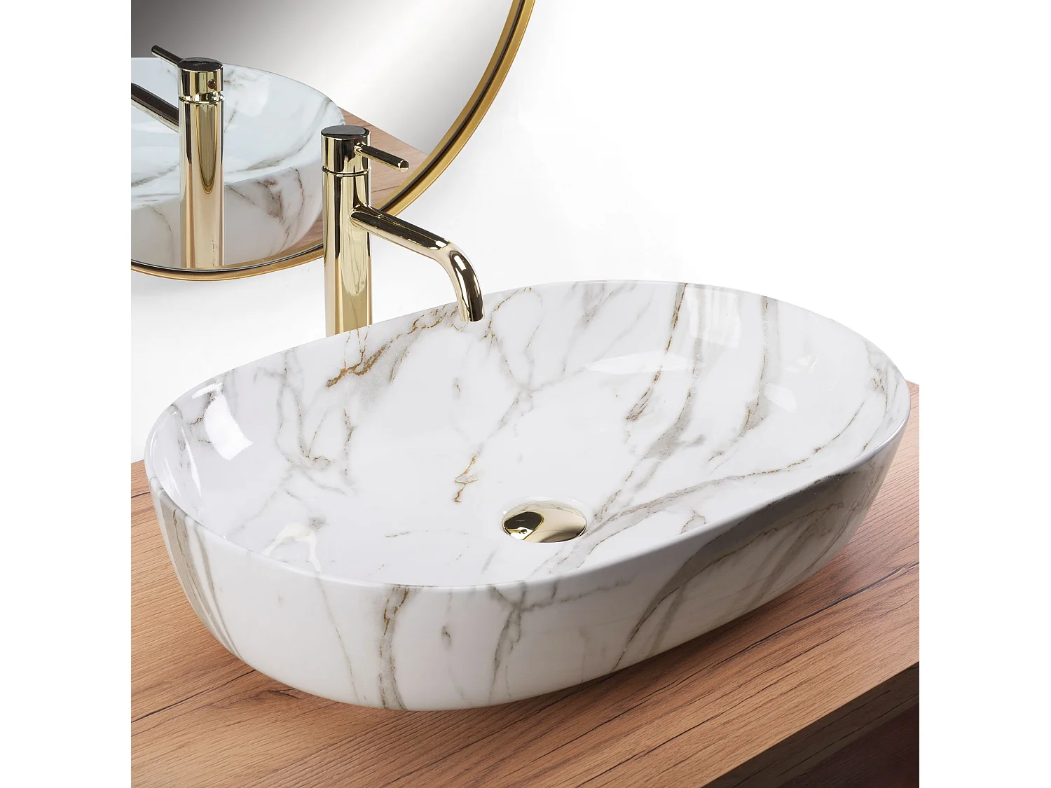 Vasque À Poser Rea Cleo 61 Shiny Aiax White