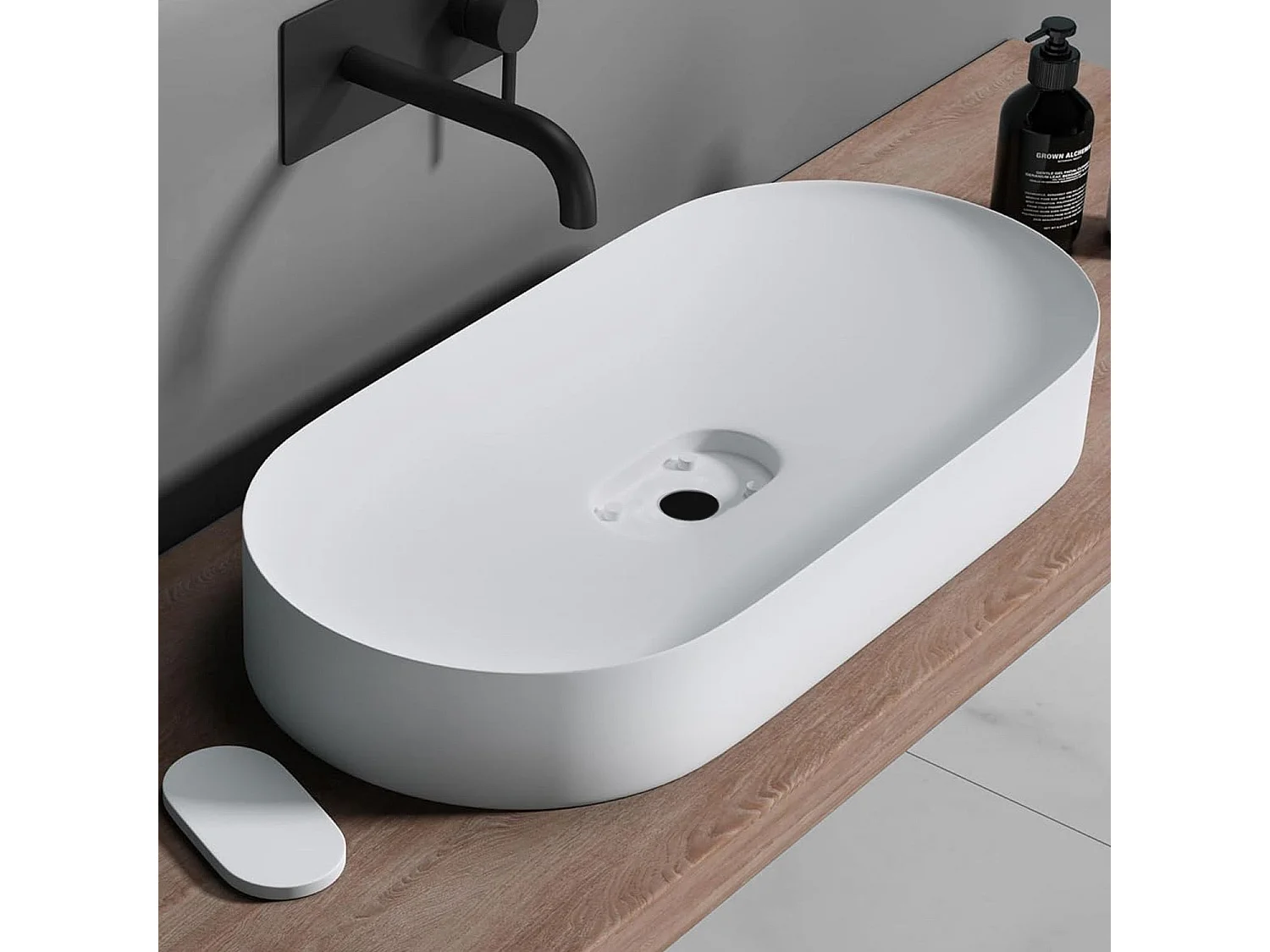 Lavabo In Conglomerato Rea Iris 71 White