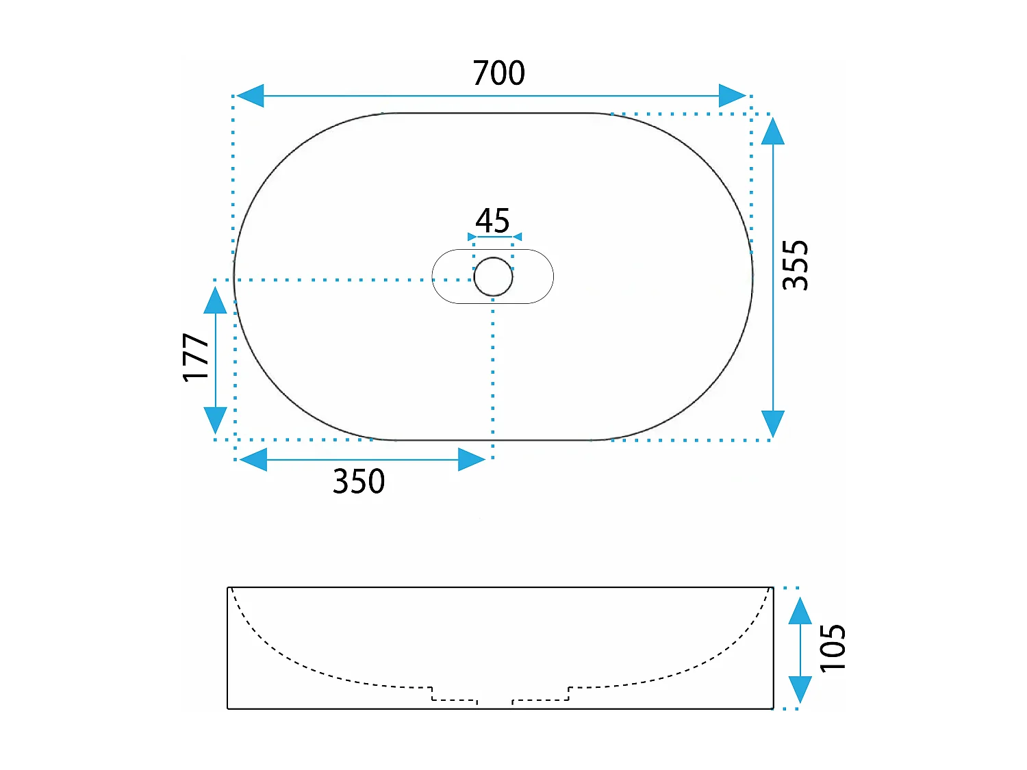 Lavabo In Conglomerato Rea Iris 71 White