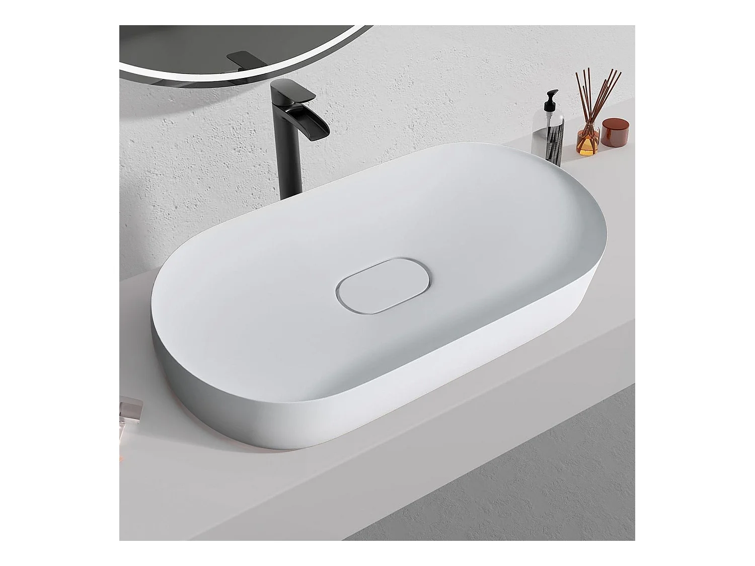 Vasque En Conglomérat Rea Iris 71 White