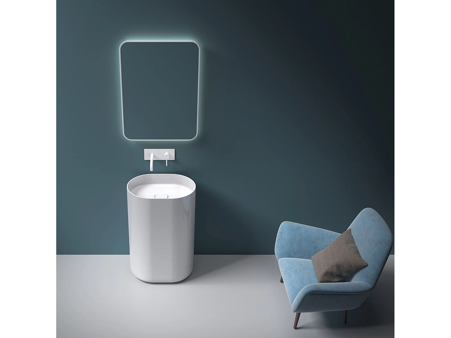 Lavatório Autônomo De Conglomerado Rea Dolce White