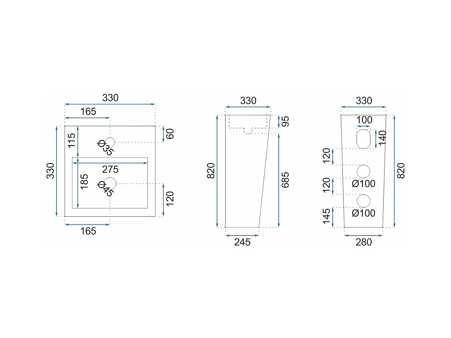 Lavabo De Pie Rea Kamila Black