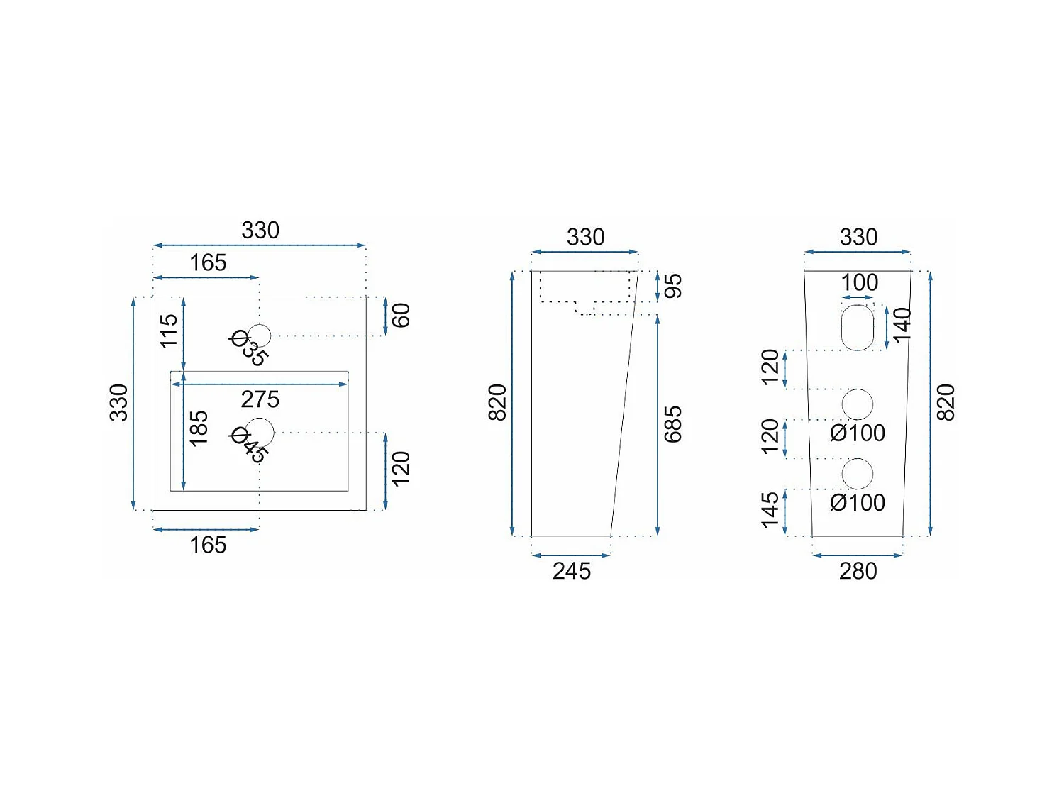 Lavabo De Pie Rea Kamila Black