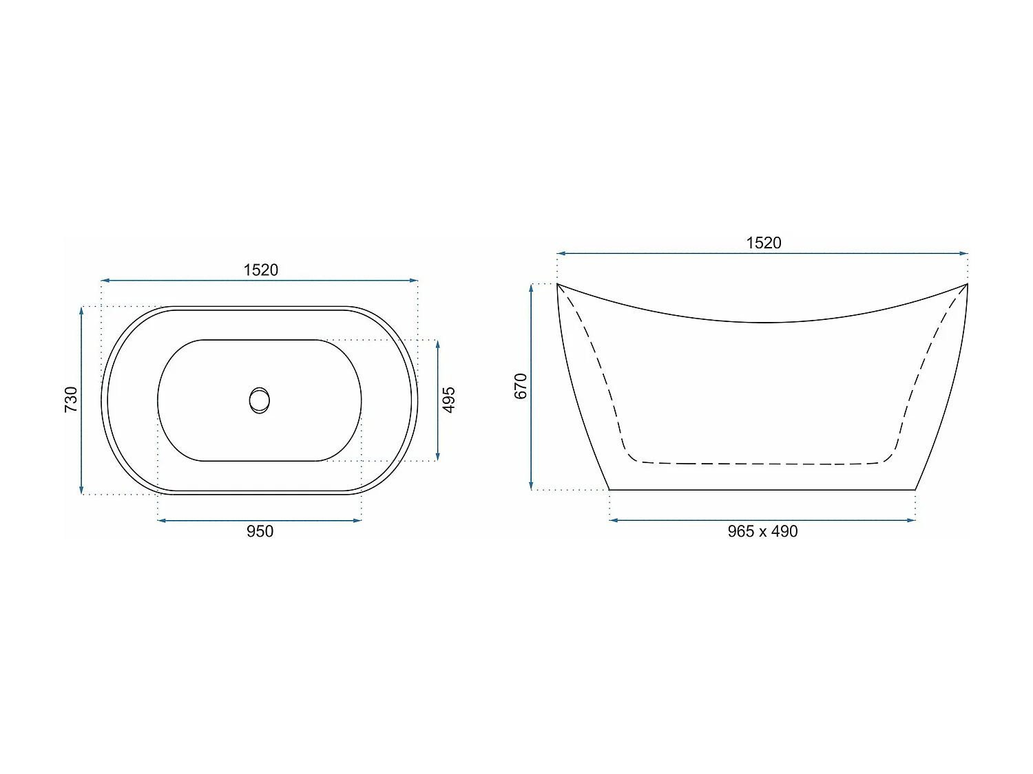 Baignoire Autoportante Rea Kerrano 150 White