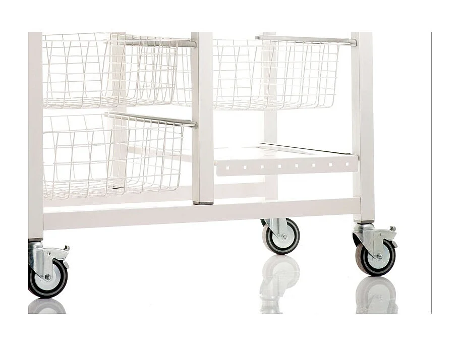 Grande desserte de cuisine - couleur Blanc, Acier inoxydable, Orme - 91,5*71*43 cm - ONDA DOBLE