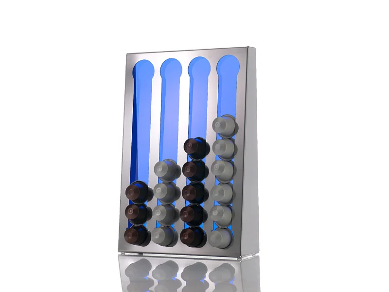 DON HIERRO - Dispensador para Cápsulas de Café compatible con las cápsulas Nespresso- Acero Inoxidable - 32 Cápsulas -KAPSULAS-