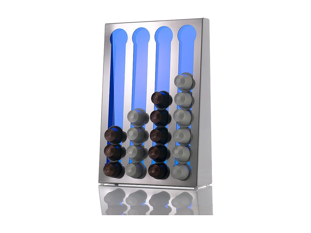 DON HIERRO - Dispensador para Cápsulas de Café compatible con las cápsulas Nespresso- Acero Inoxidable - 32 Cápsulas -KAPSULAS-