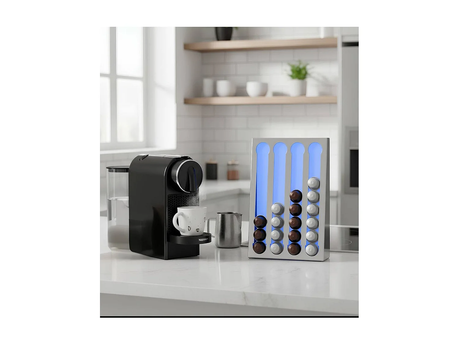 DON HIERRO - Soporte de inox para cápsulas de café compatible con cápsulas Nespresso KAPSULAS-