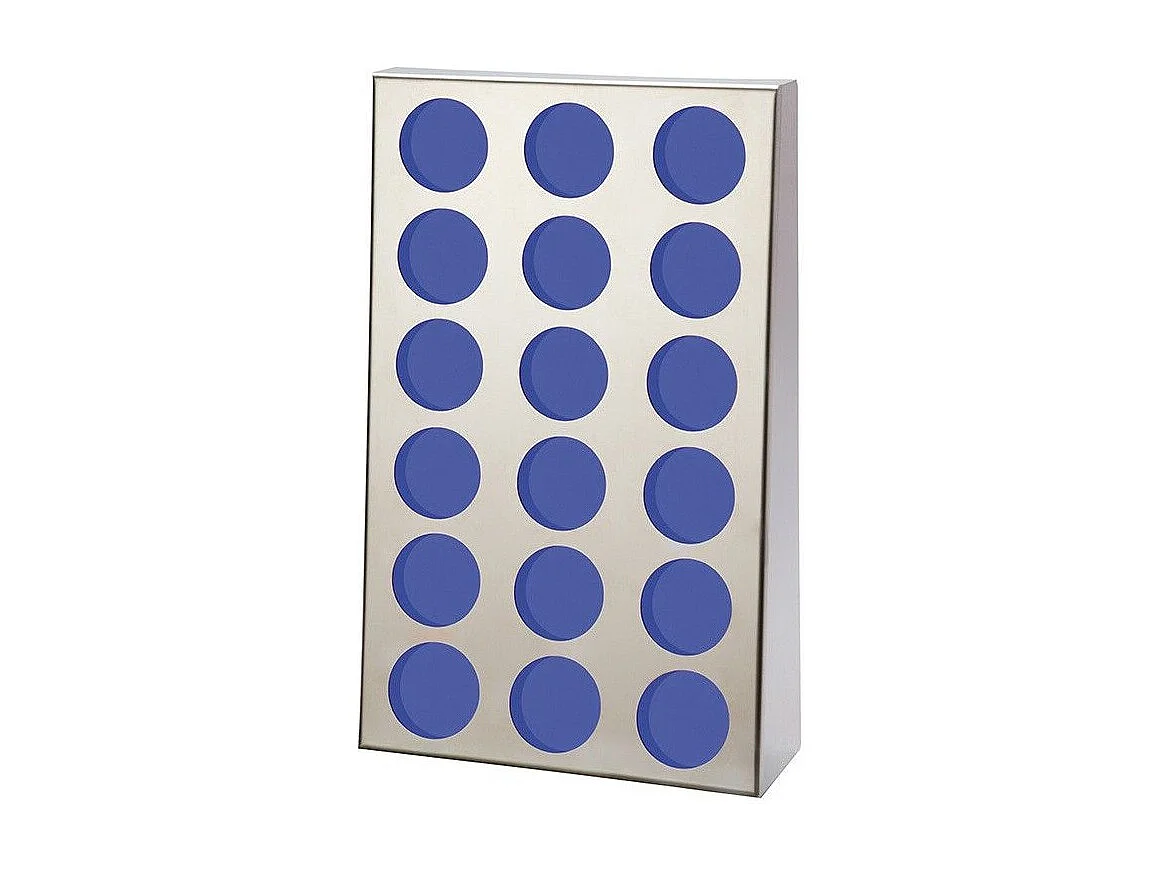 Support capsules café KAPSULAS – 18 capsules, compatible avec les capsules Dolce Gusto, acier inox et méthacrylate bleu