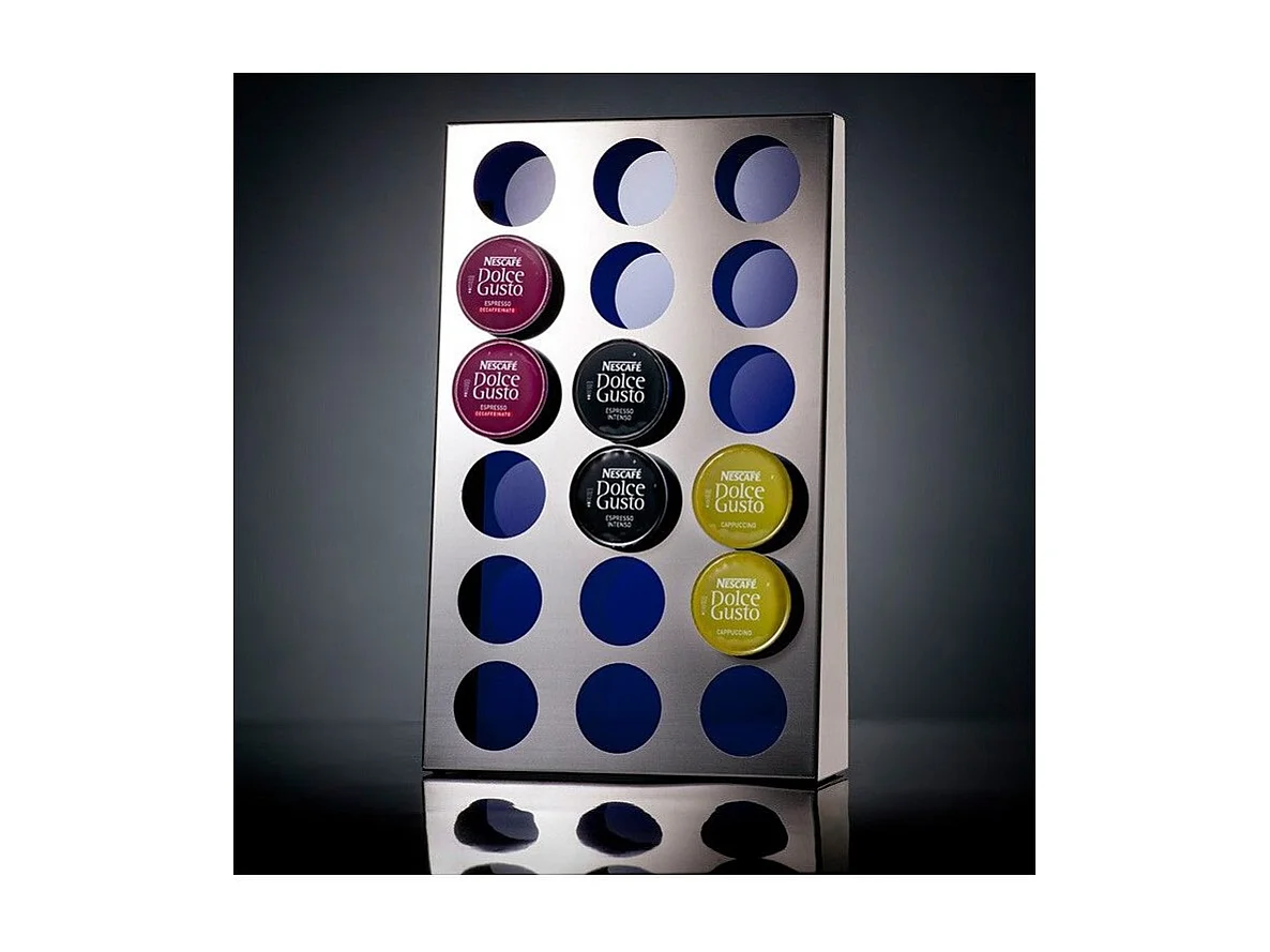 Porta capsule compatibile con Dolce Gusto – Acciaio inox e metacrilato – 18 capsule – KAPSULAS