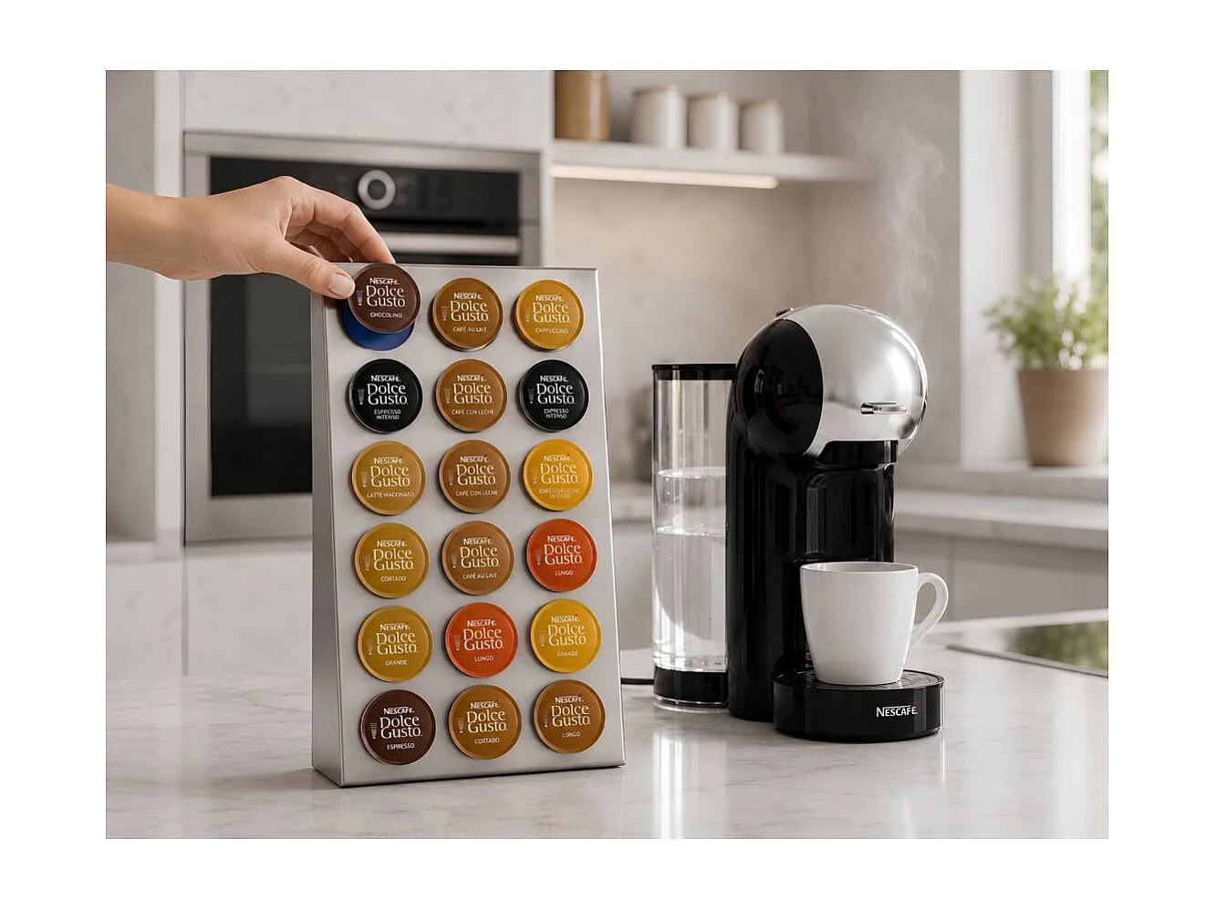 DON HIERRO - Soporte compatible con cápsulas Dolce Gusto® en inox KAPSULAS-