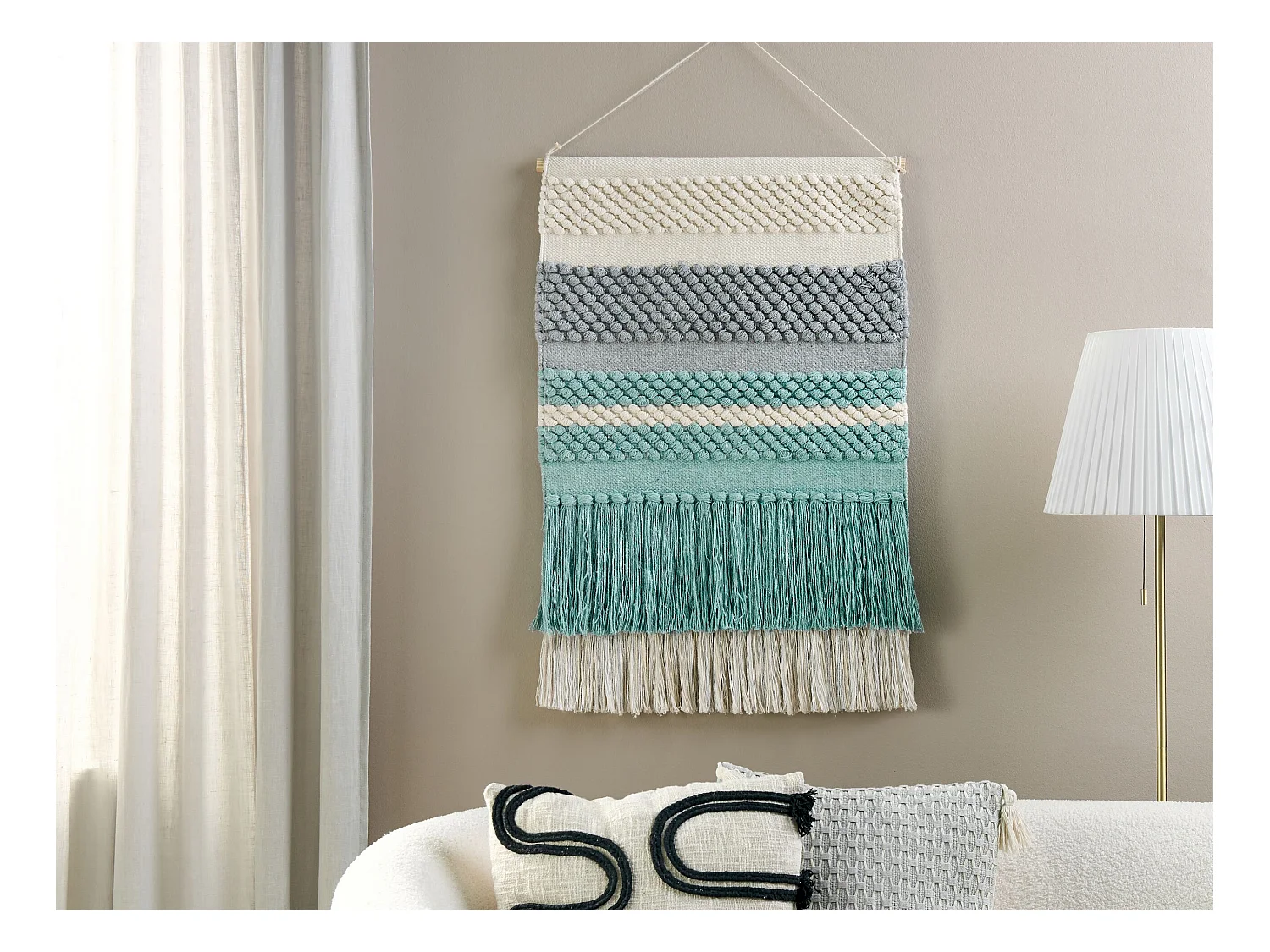 Stoffen wanddecoratie PARIKO Katoen 105 cm Groen