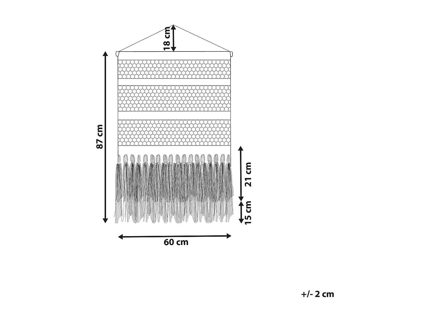 Suspension murale en tissu PARIKO Coton 105 cm Vert