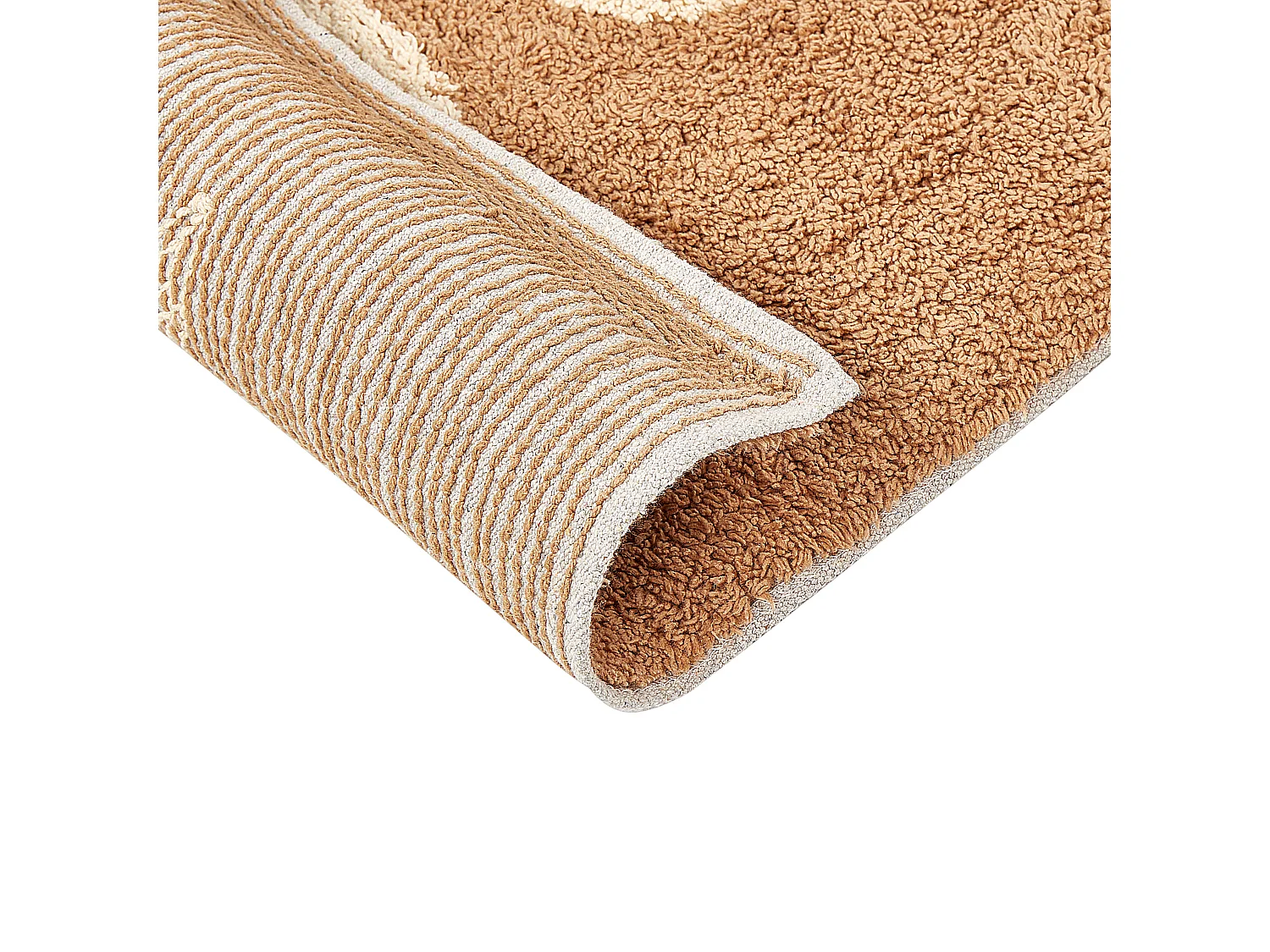 Tapete casa de banho ESME 50 x 80 cm Algodão Castanho claro