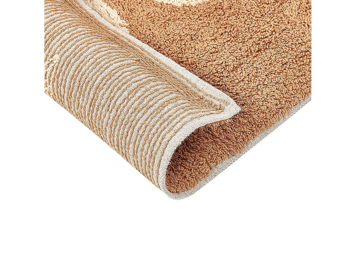 Tapete casa de banho ESME 50 x 80 cm Algodão Castanho claro