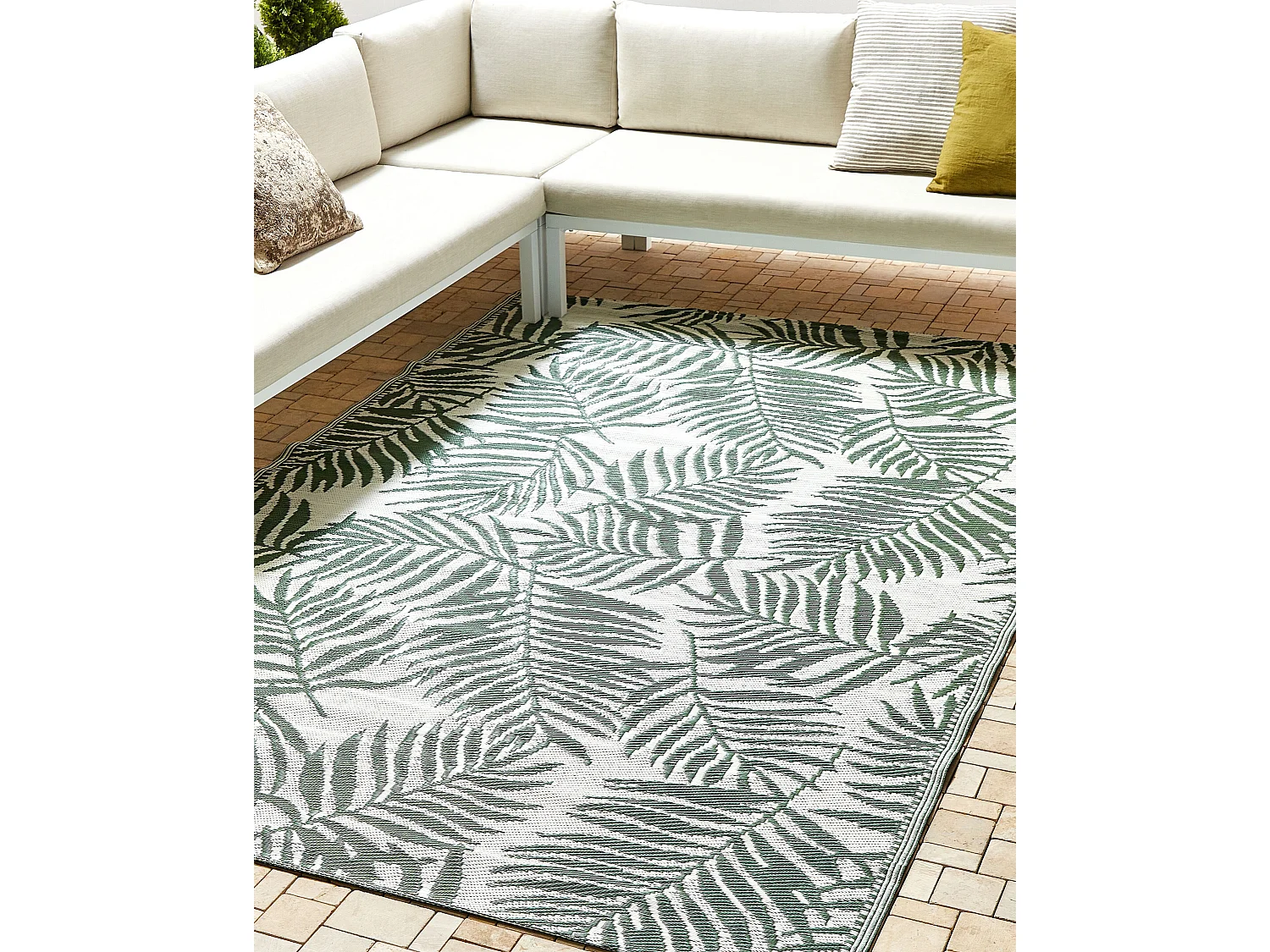 Tuintapijt KOTA 180 x 270 cm Donkergroen Dubbelzijdig