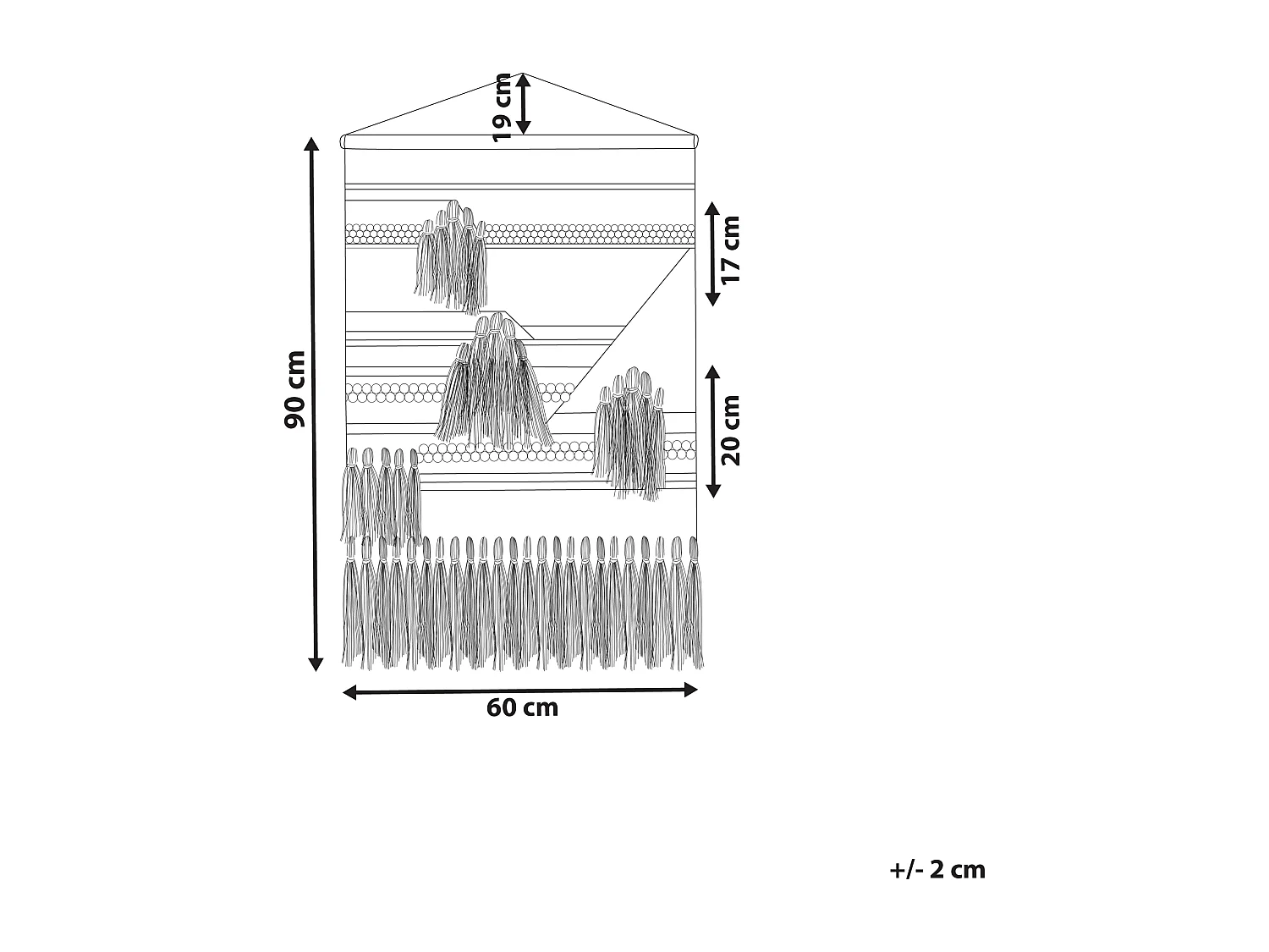 Stoffen wanddecoratie MOOLA Katoen 109 cm Lichtbeige