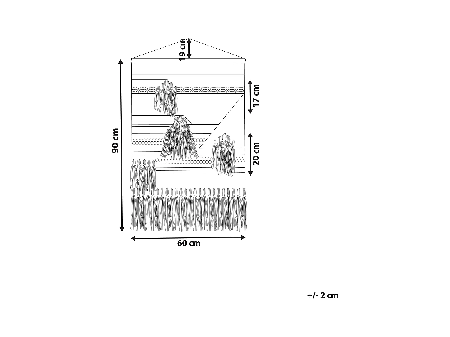 Wandbehang MOOLA Baumwolle 109 cm Hellbeige